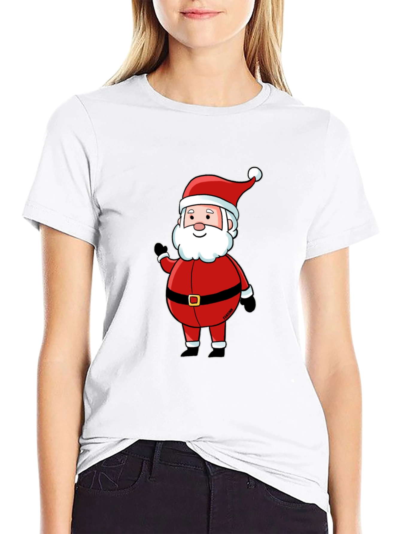 Santa Claus Graphic Black T-Shirt