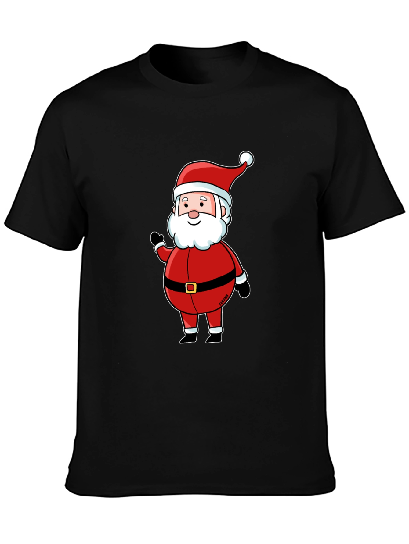 Santa Claus Graphic Black T-Shirt