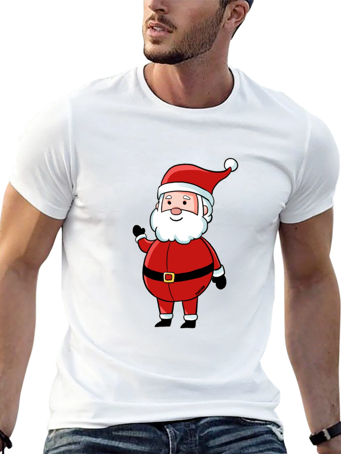 Santa Claus Graphic Black T-Shirt