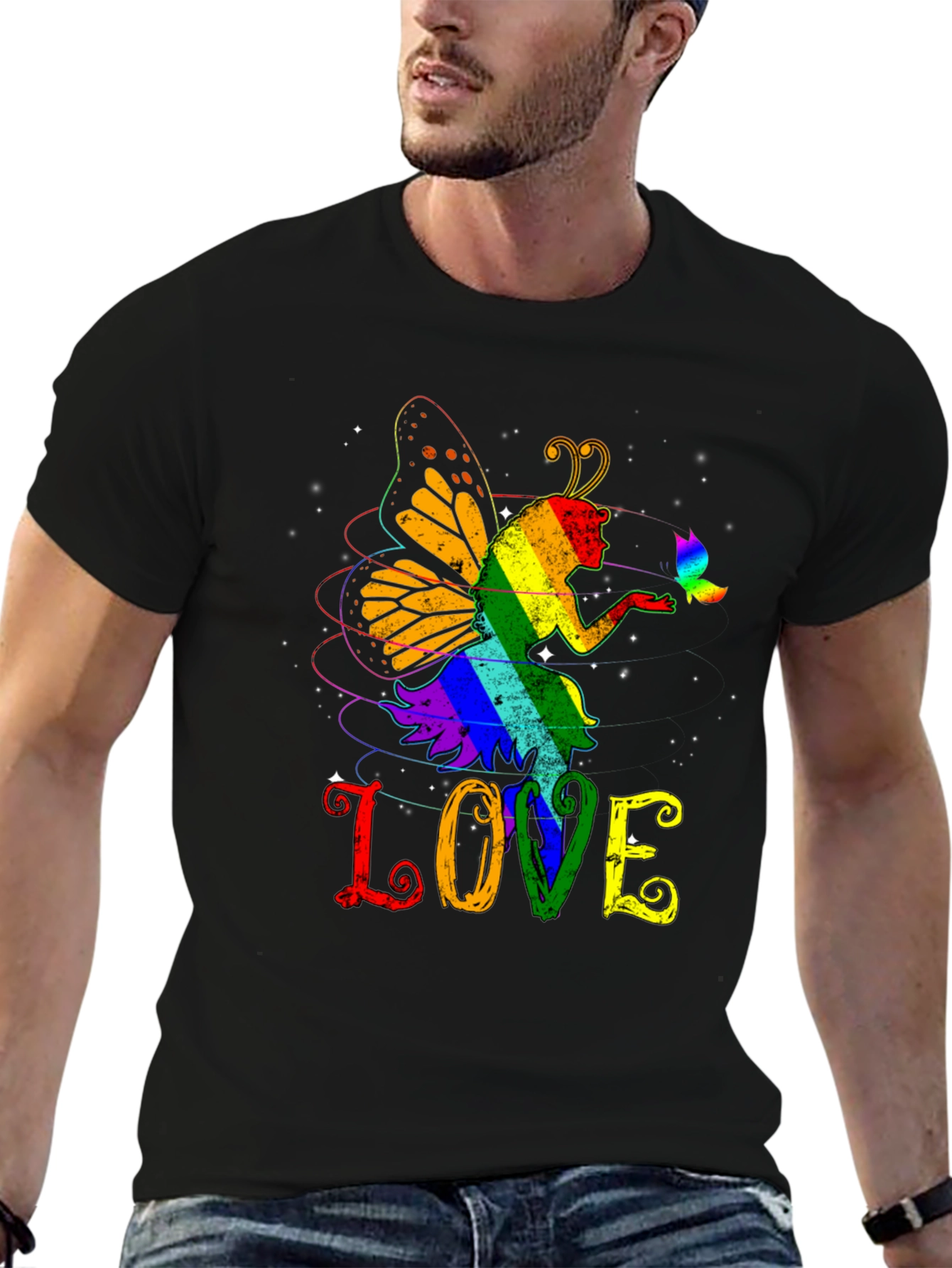 LGBT Fairy LOVE Graphic T-Shirt - Pride Month Apparel