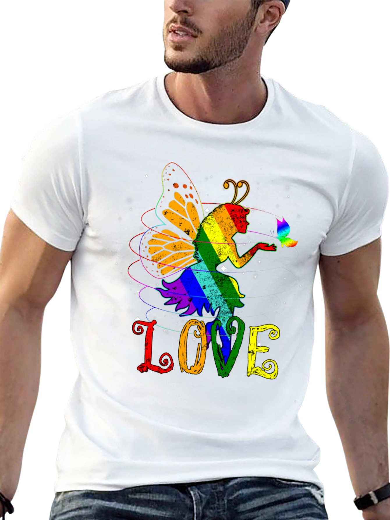 LGBT Fairy LOVE Graphic T-Shirt - Pride Month Apparel
