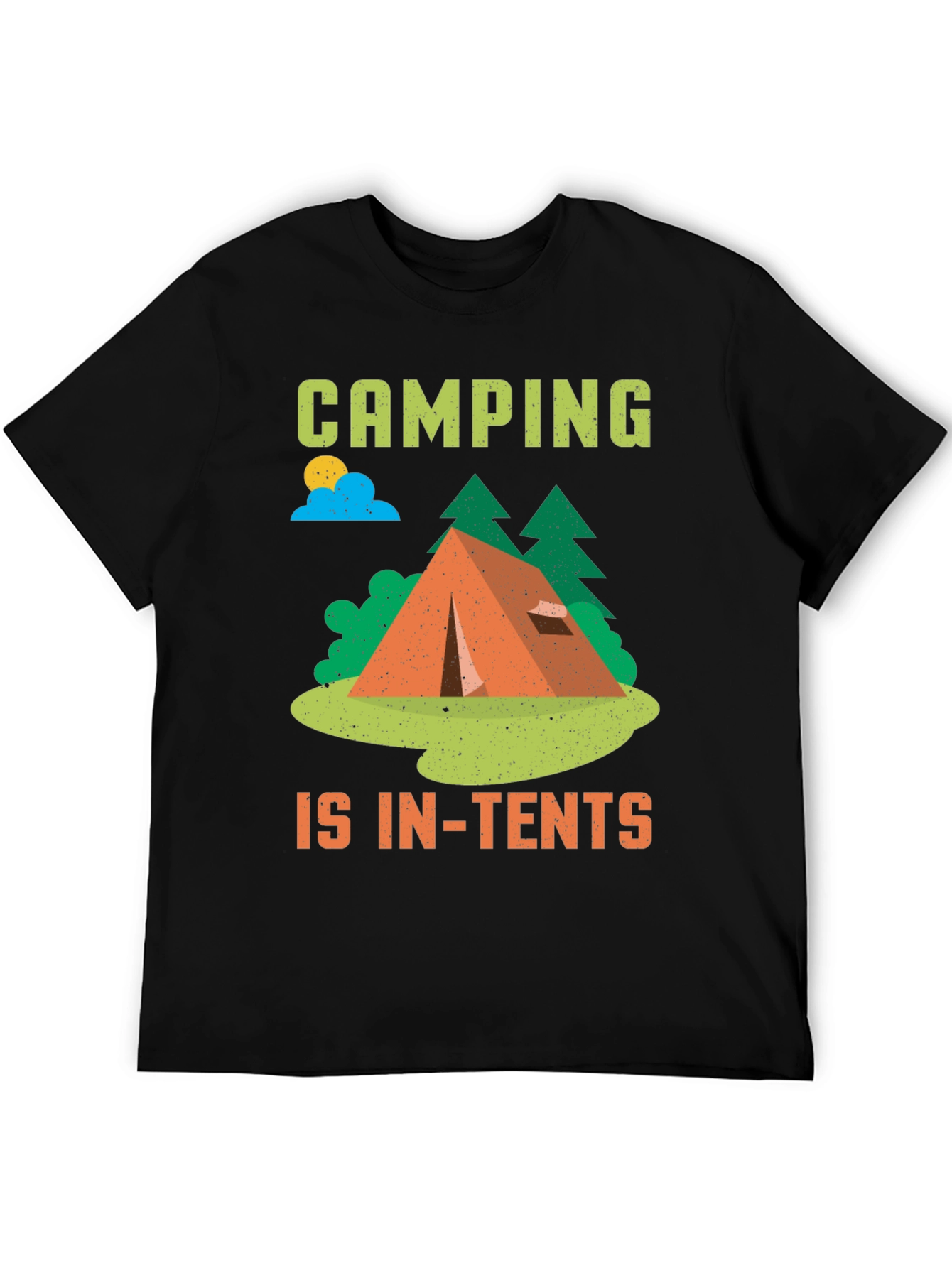 Camping is In-Tents Black T-Shirt