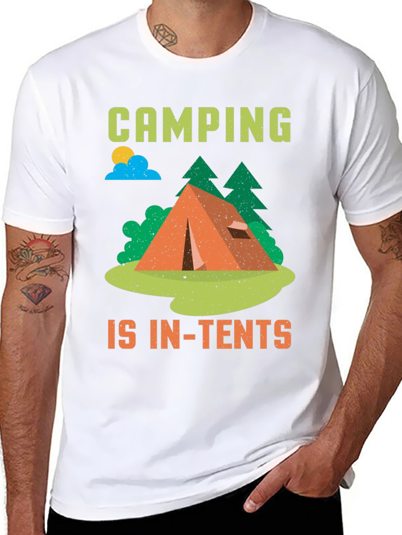 Camping is In-Tents Black T-Shirt