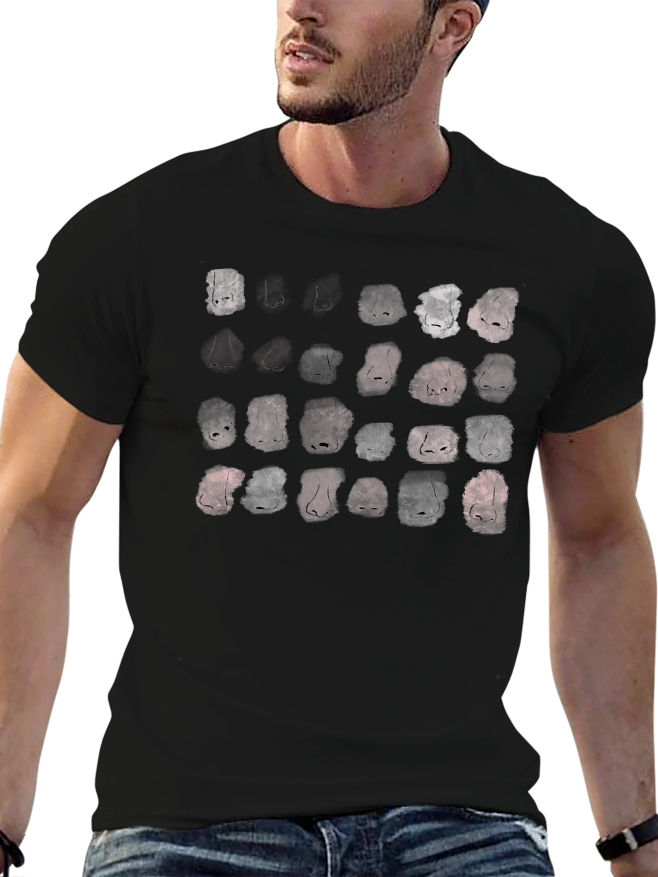 Nose Print Graphic Black T-Shirt