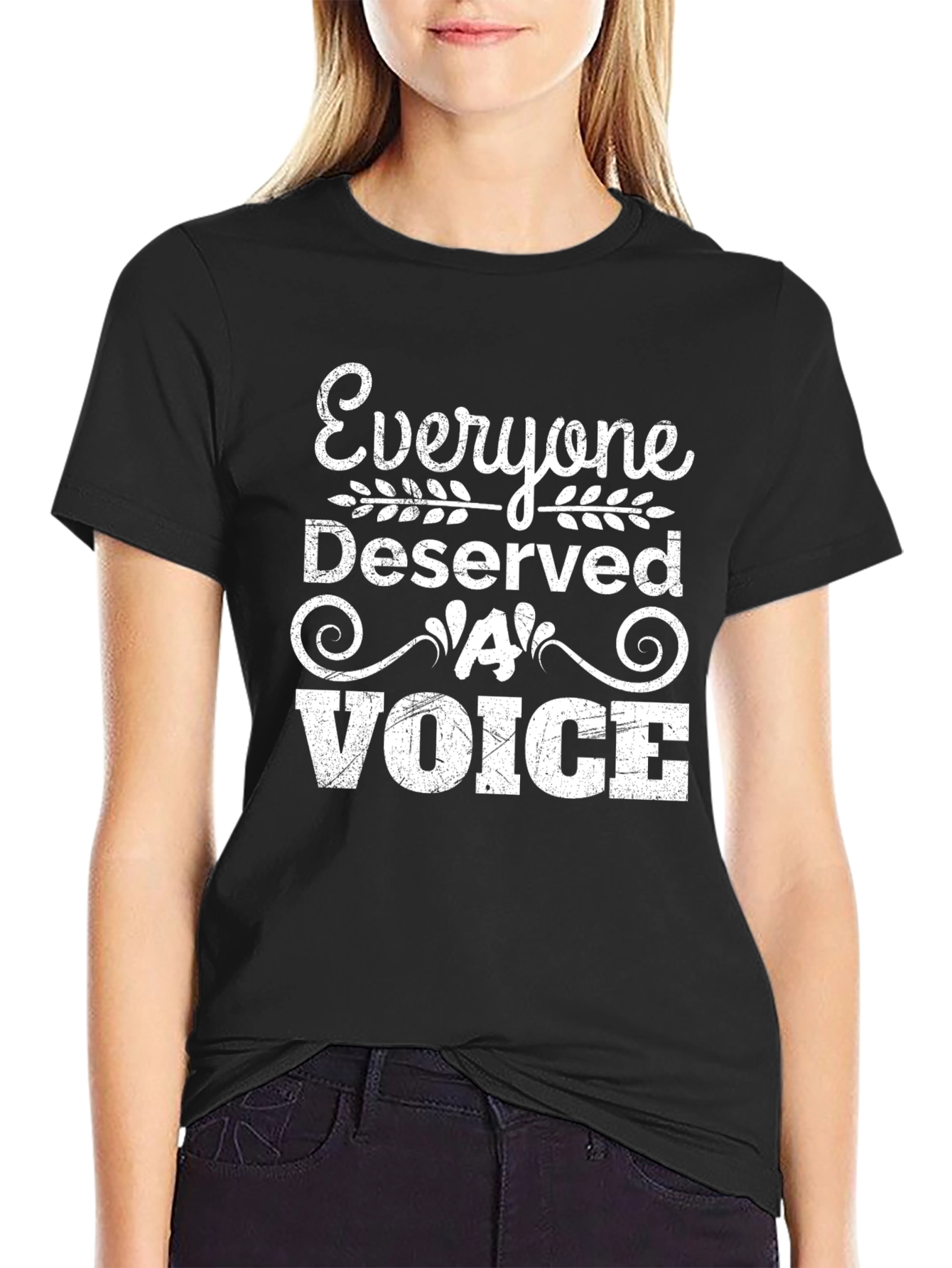 Everyone Deserves a Voice Graphic Tee - Black