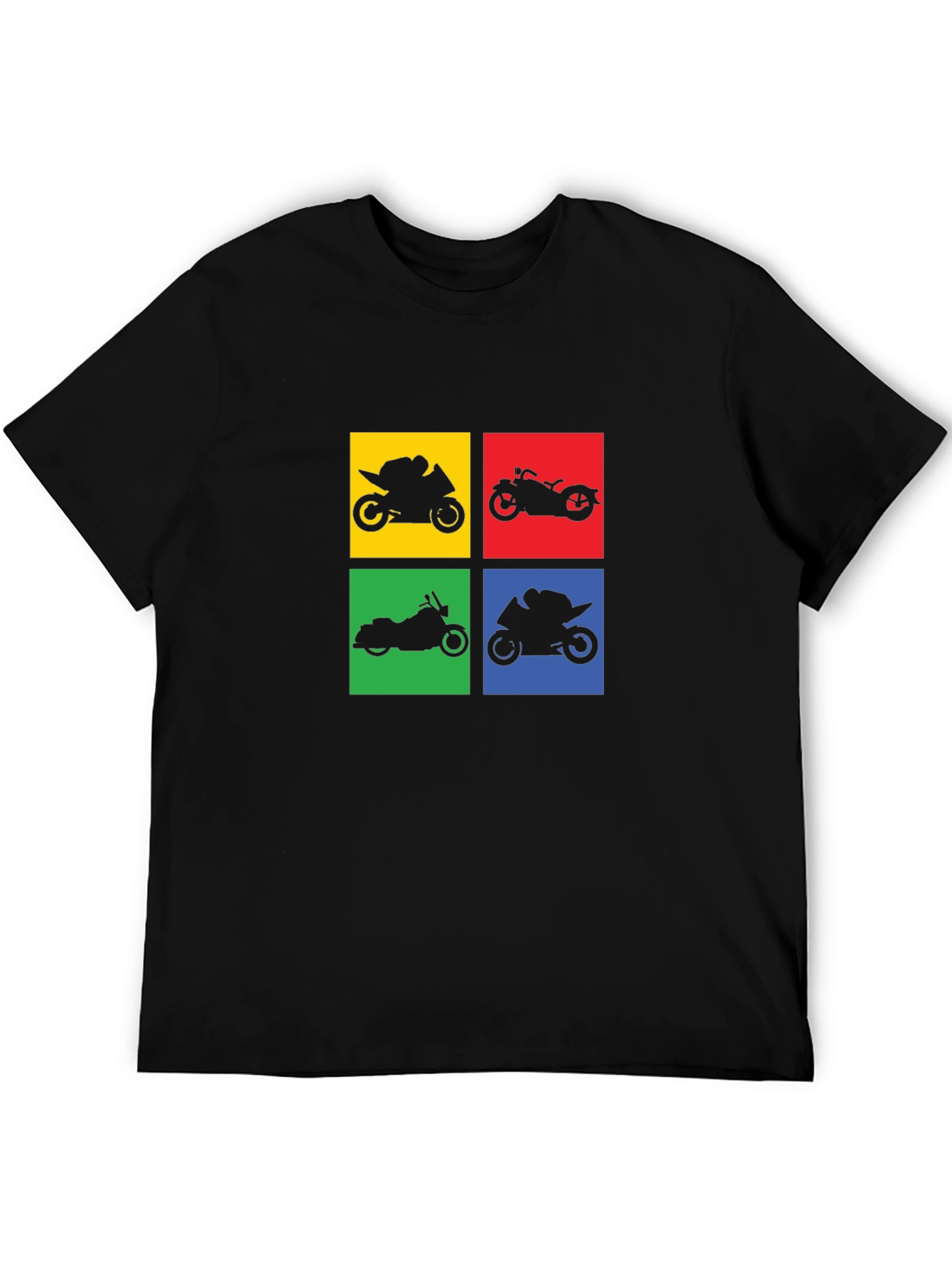 Motorcycle Silhouette Graphic T-Shirt - Black