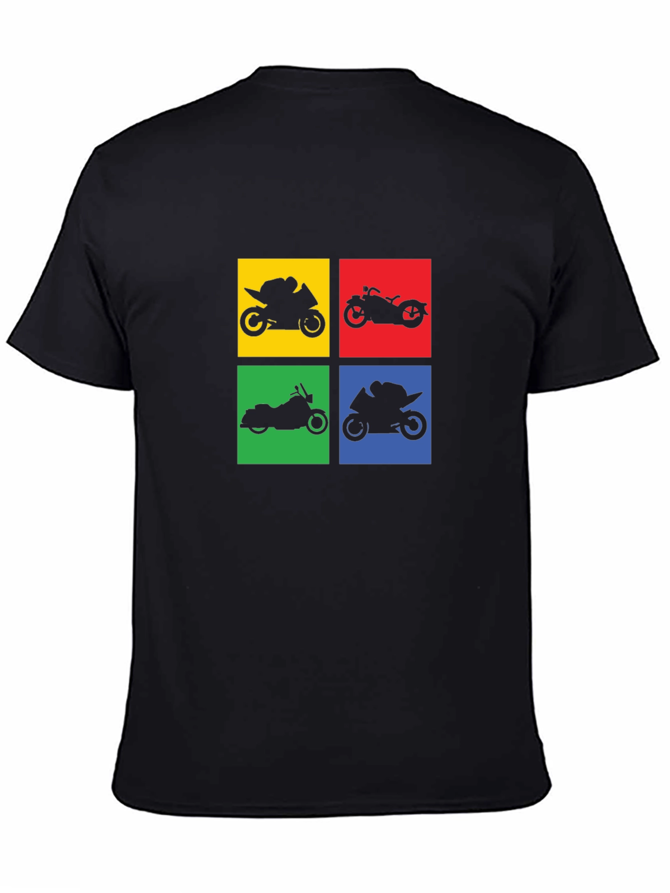 Motorcycle Silhouette Graphic T-Shirt - Black