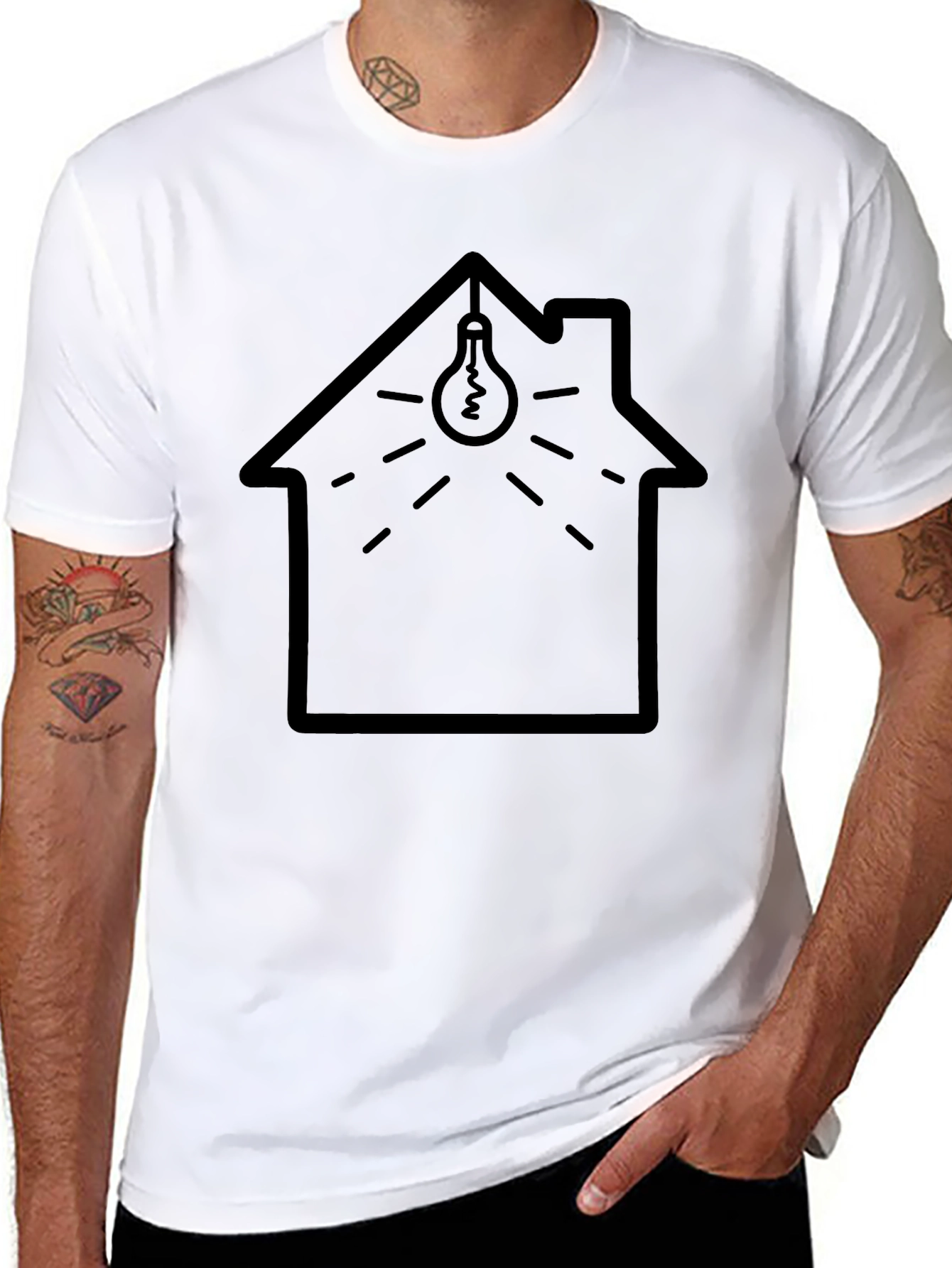 House Lightbulb Graphic Tee - Modern Comfort