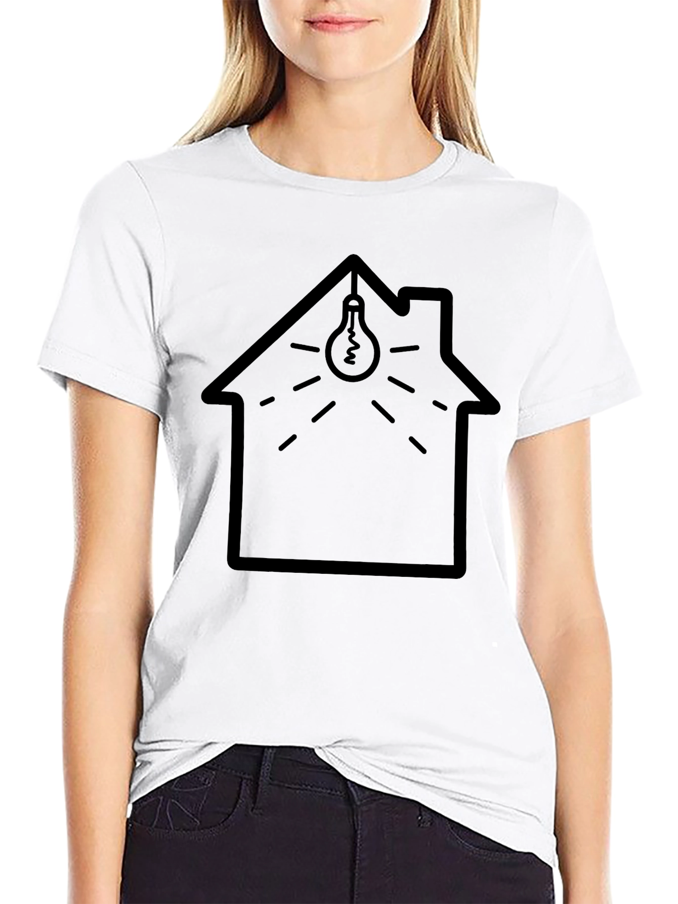 House Lightbulb Graphic Tee - Modern Comfort