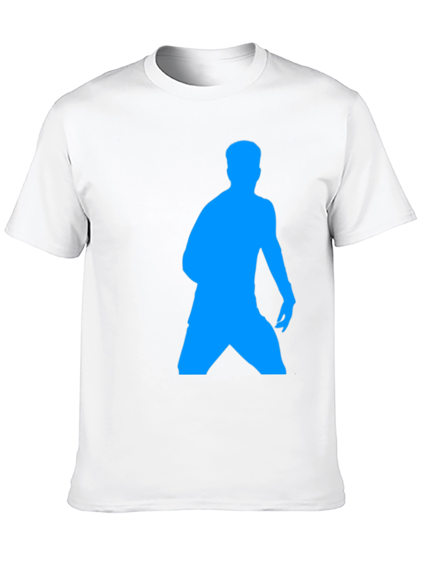 Mens Black T-Shirt with Blue Silhouette Design