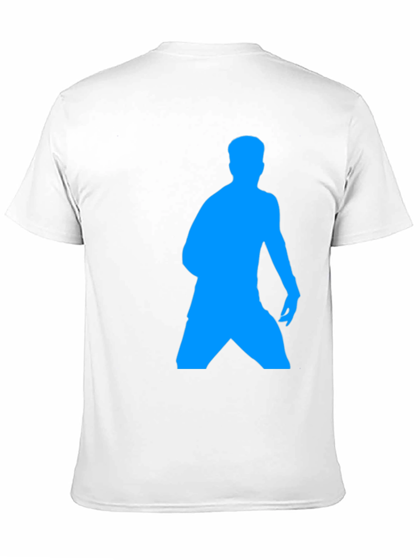 Mens Black T-Shirt with Blue Silhouette Design