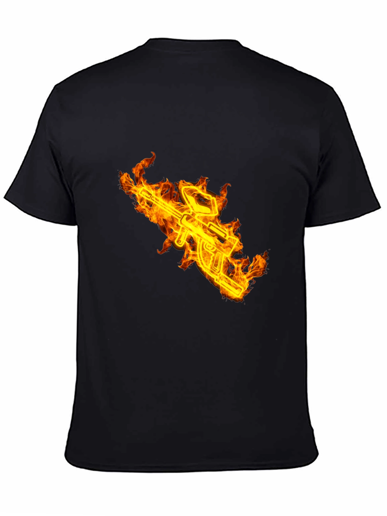 Fiery Gun Graphic Black Tee