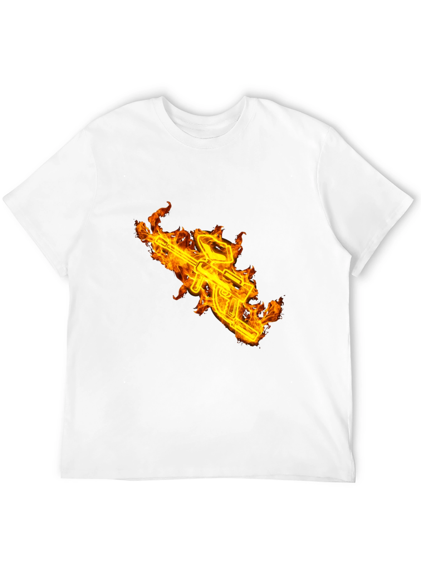 Fiery Gun Graphic Black Tee