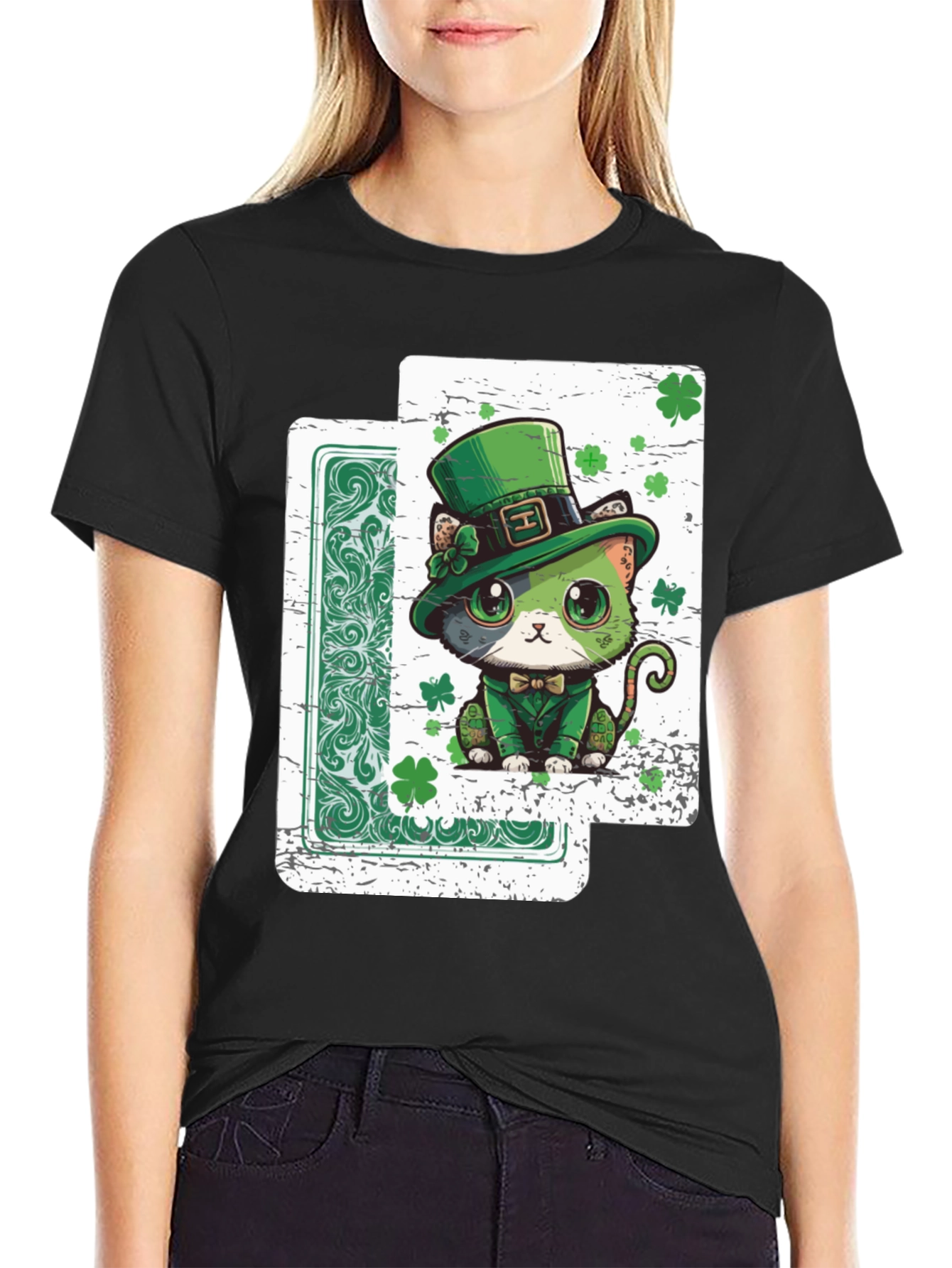 Lucky Cat St. Patricks Day T-Shirt