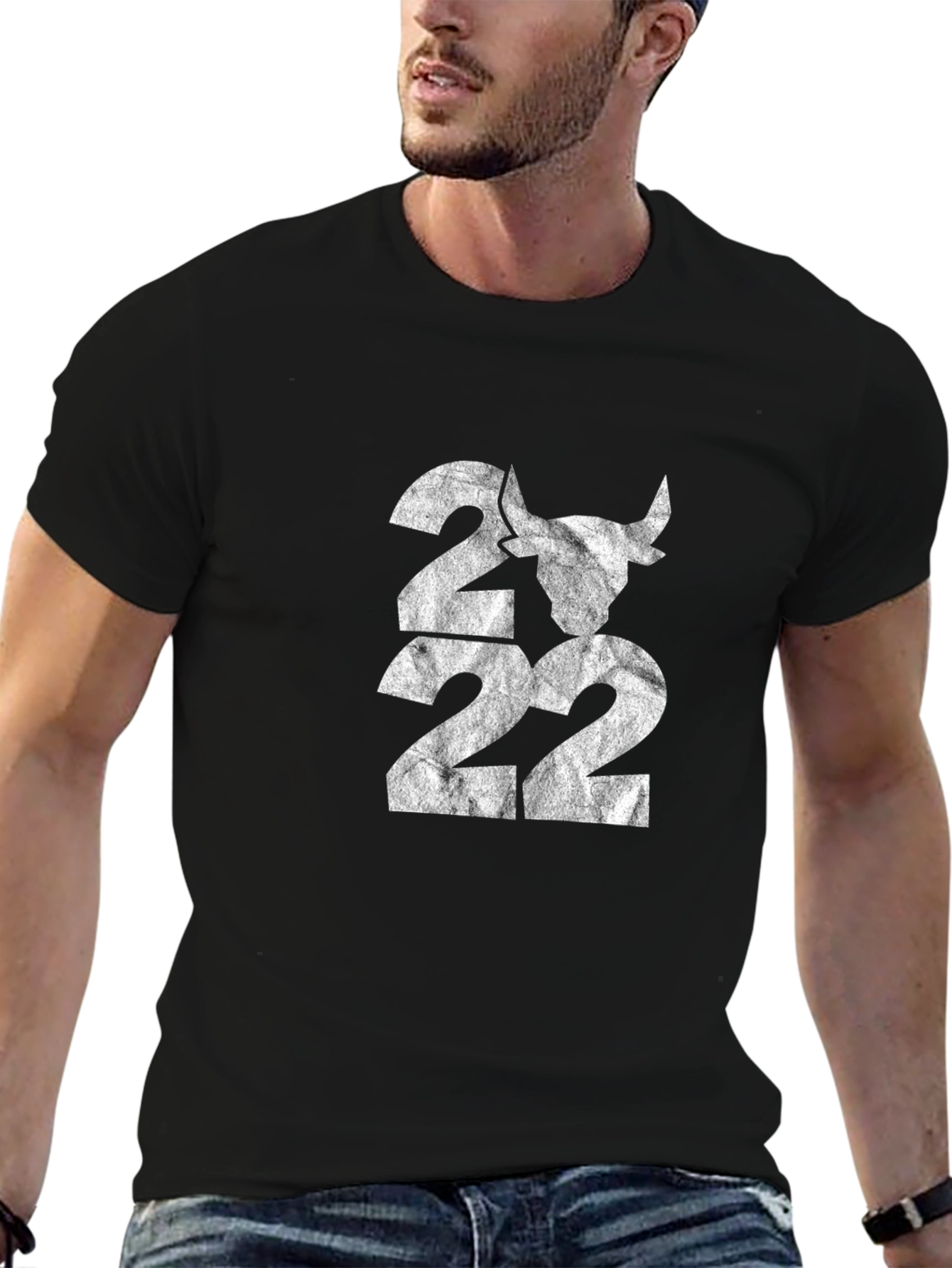Black Graphic Tee - 2022 Bull Design