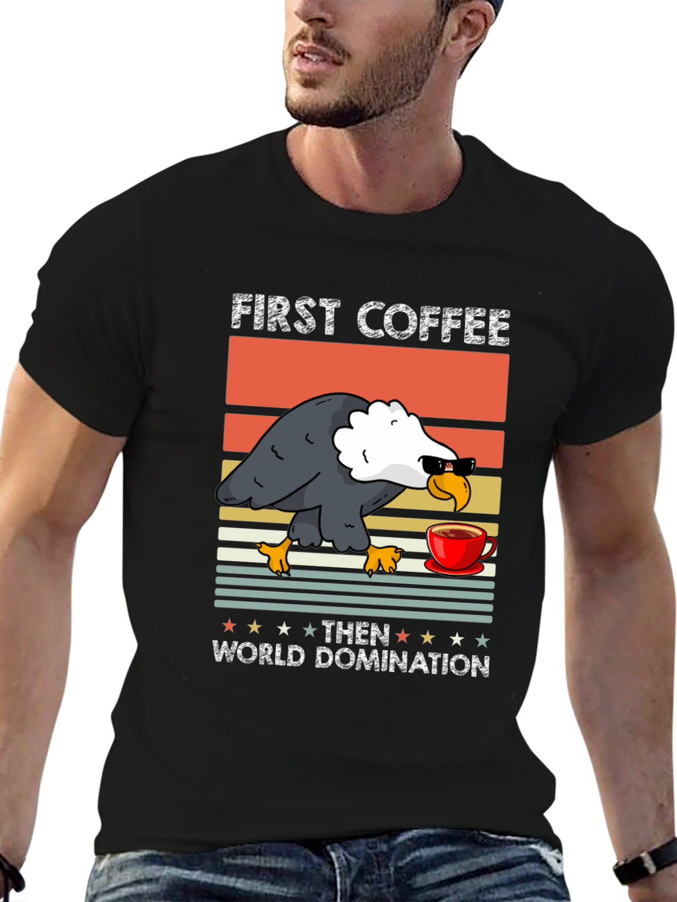 First Coffee Then World Domination Graphic Tee