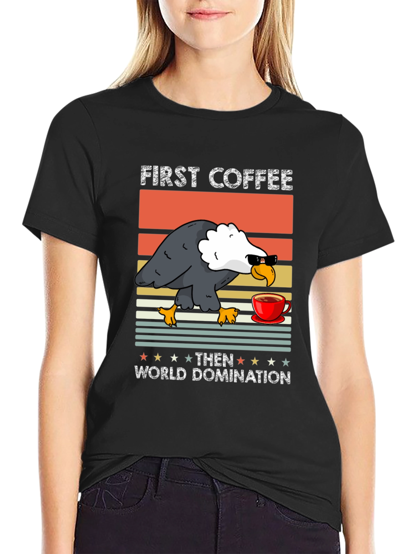 First Coffee Then World Domination Graphic Tee