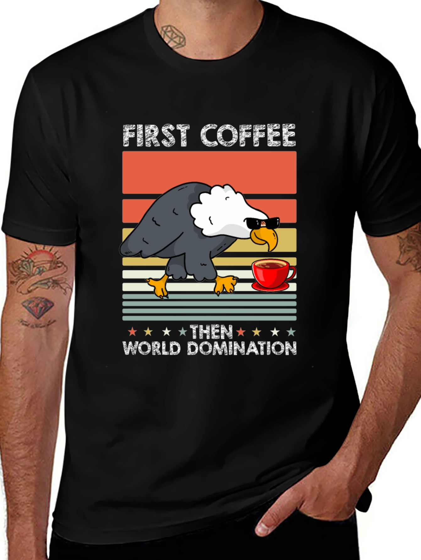 First Coffee Then World Domination Graphic Tee