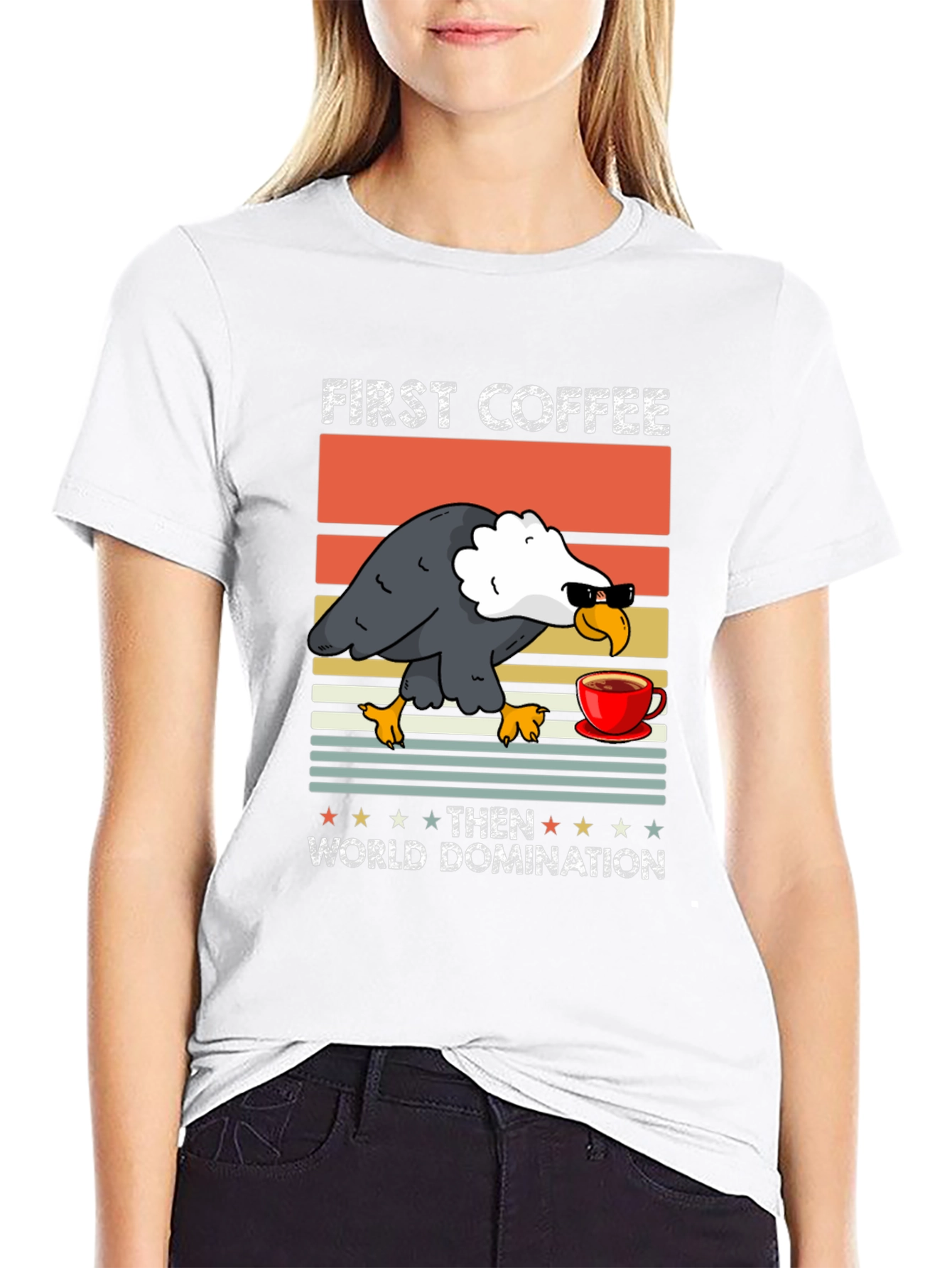 First Coffee Then World Domination Graphic Tee
