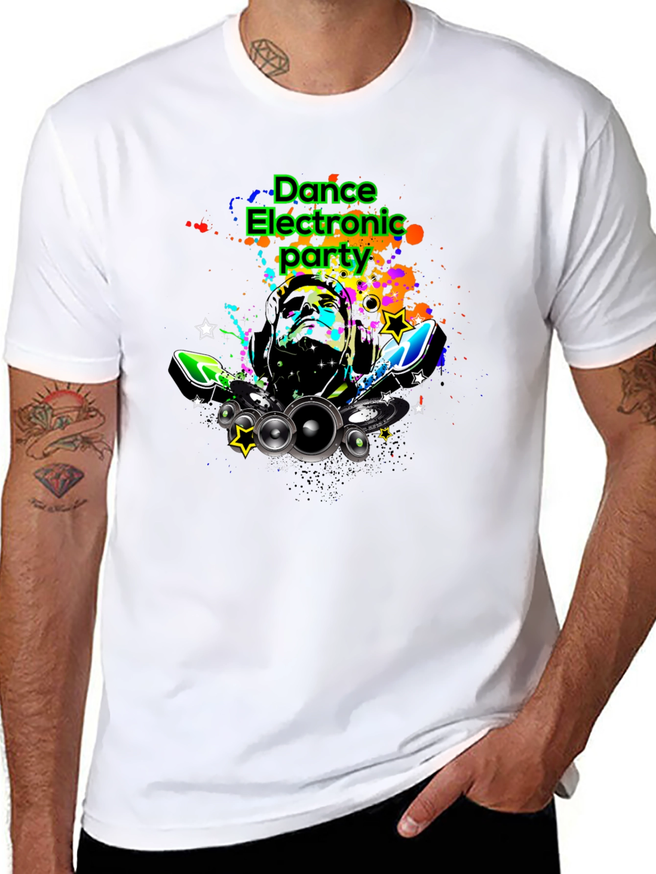 Dance Electronic Party Graphic Tee - Black T-Shirt