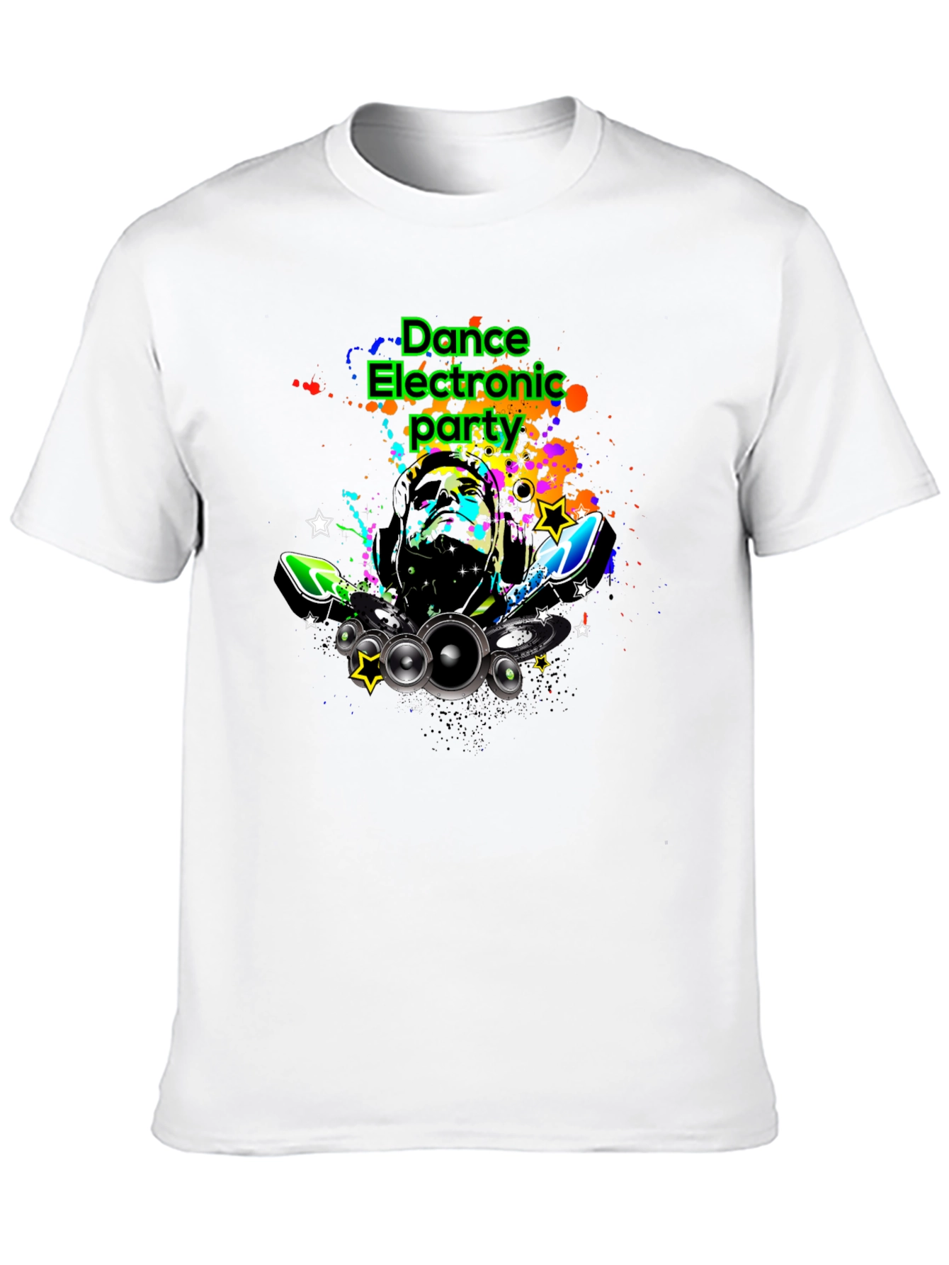 Dance Electronic Party Graphic Tee - Black T-Shirt
