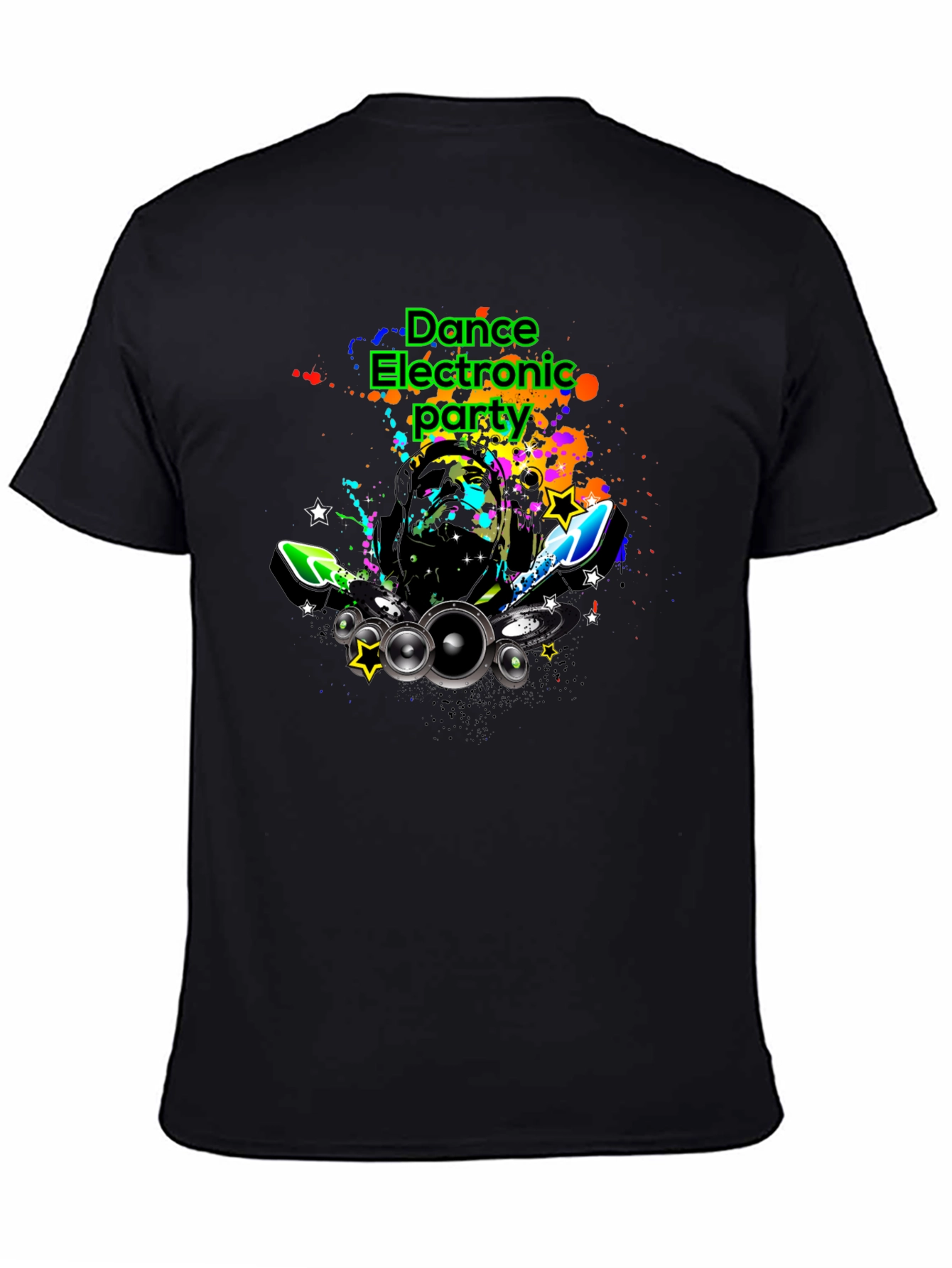 Dance Electronic Party Graphic Tee - Black T-Shirt