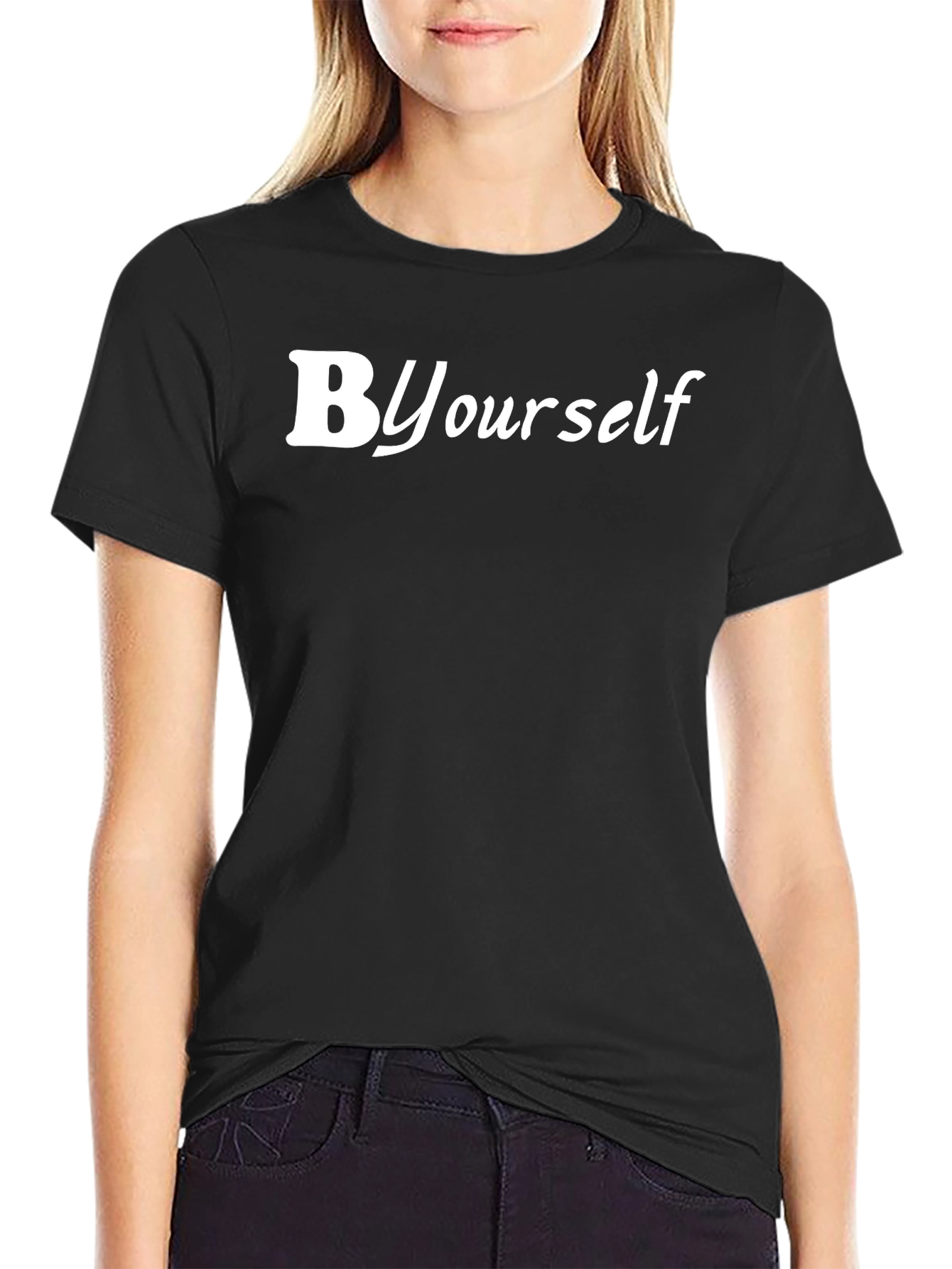 Be Yourself Black Graphic Tee - Trendy & Comfy