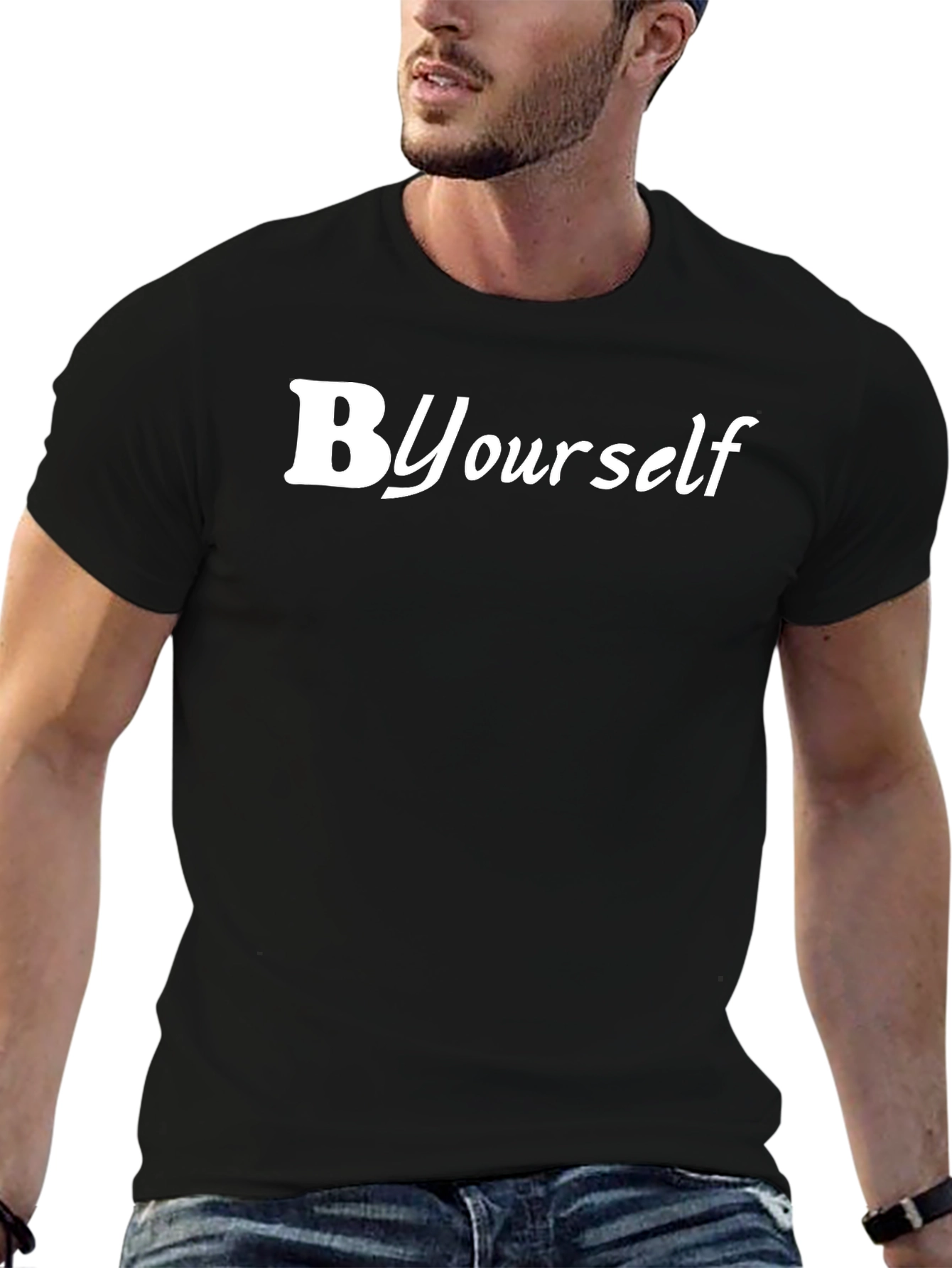 Be Yourself Black Graphic Tee - Trendy & Comfy