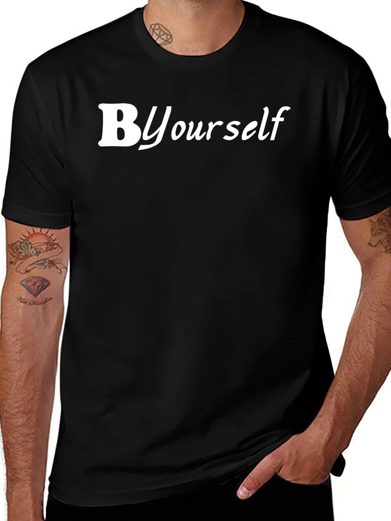 Be Yourself Black Graphic Tee - Trendy & Comfy