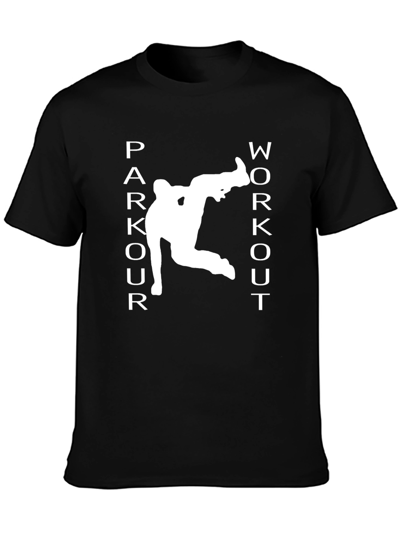 Parkour Workout Graphic Tee - Black Athletic T-Shirt