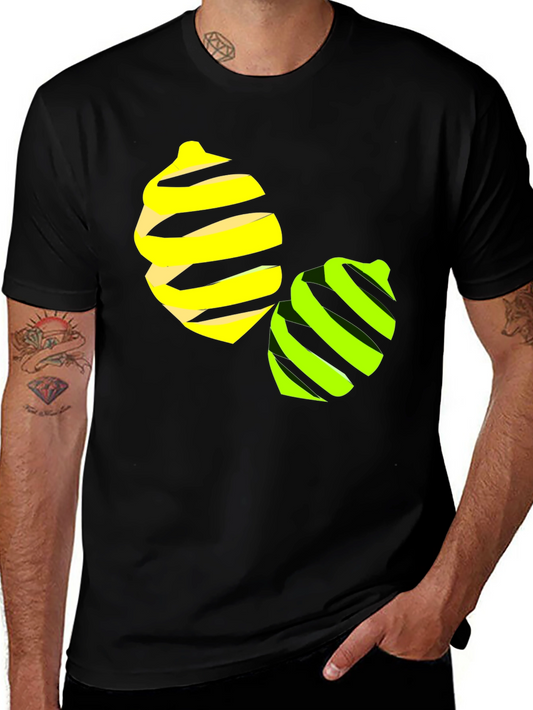 Trendy Lemon Twist Graphic Tee - Stylish Black T-Shirt