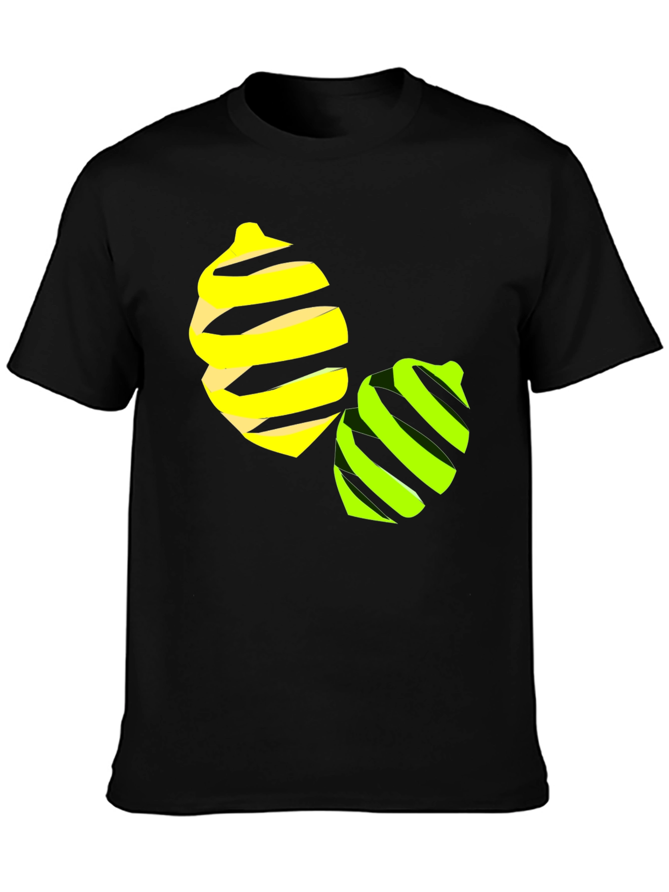 Trendy Lemon Twist Graphic Tee - Stylish Black T-Shirt