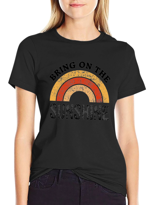 Retro Sunshine Graphic Tee - Black