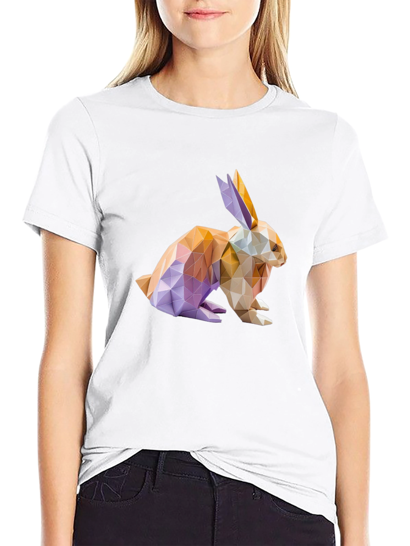 Geometric Rabbit Graphic T-Shirt