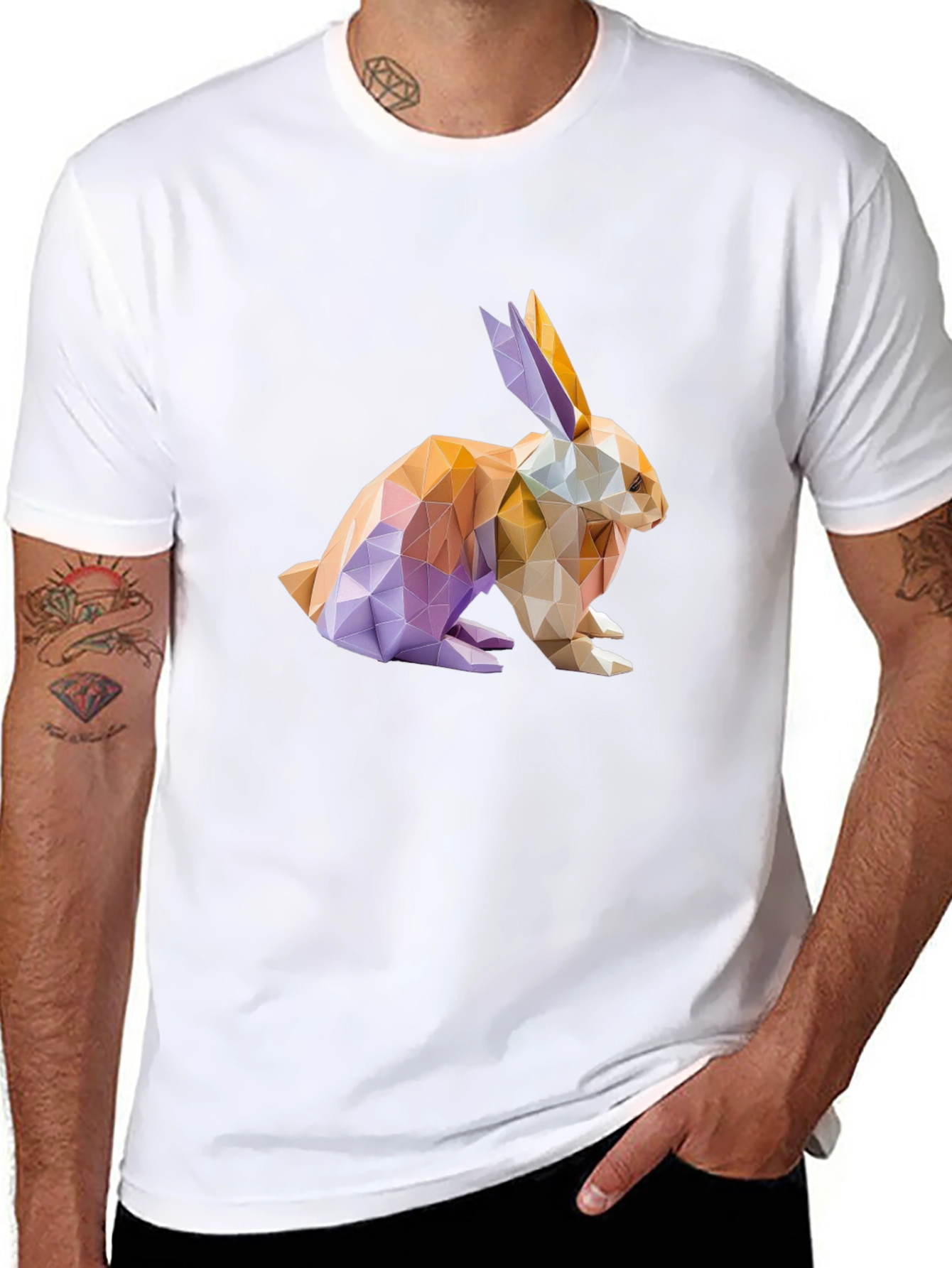 Geometric Rabbit Graphic T-Shirt