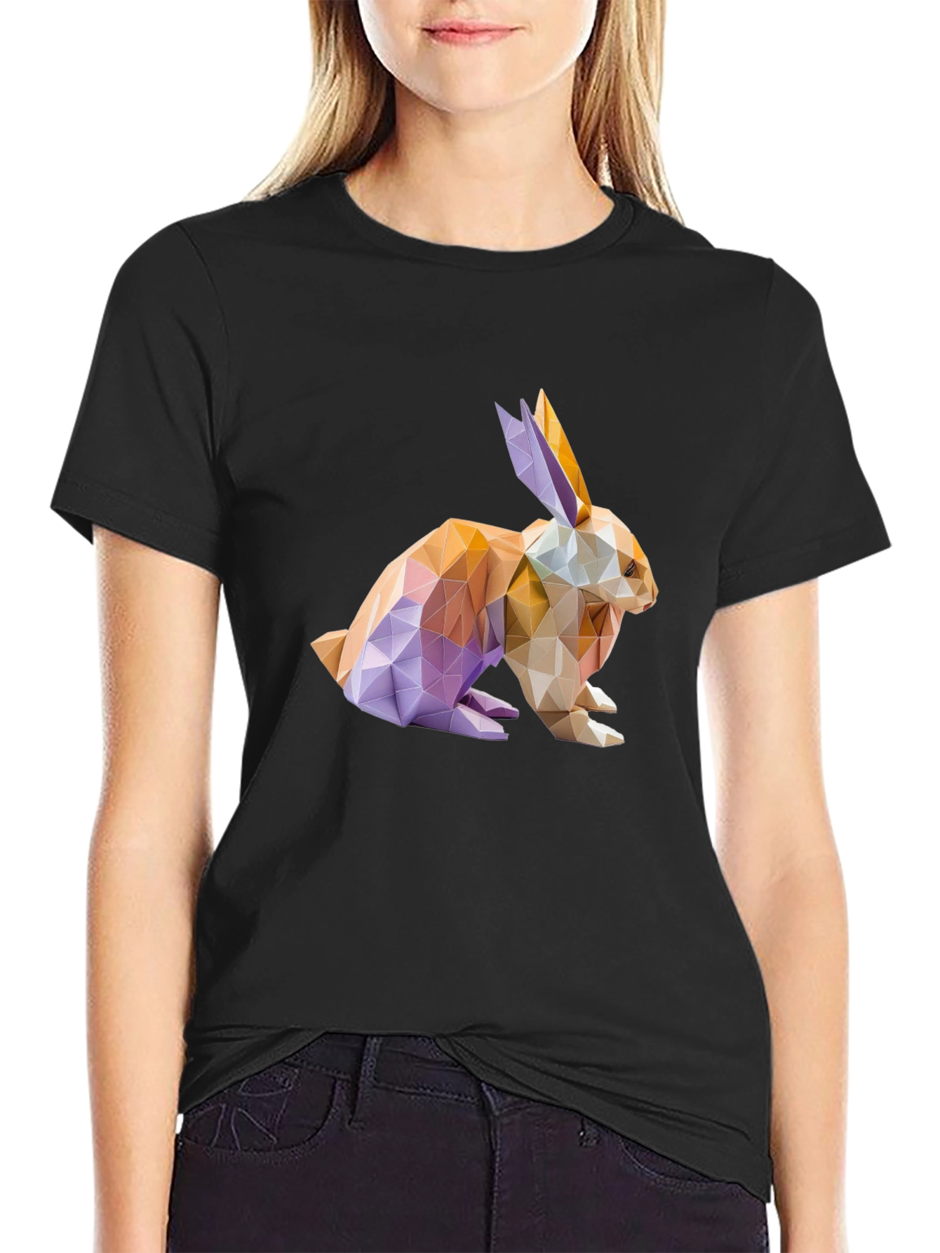 Geometric Rabbit Graphic T-Shirt