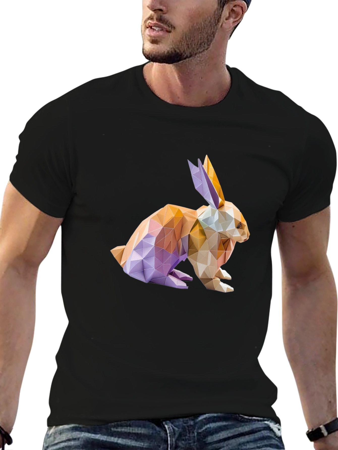 Geometric Rabbit Graphic T-Shirt