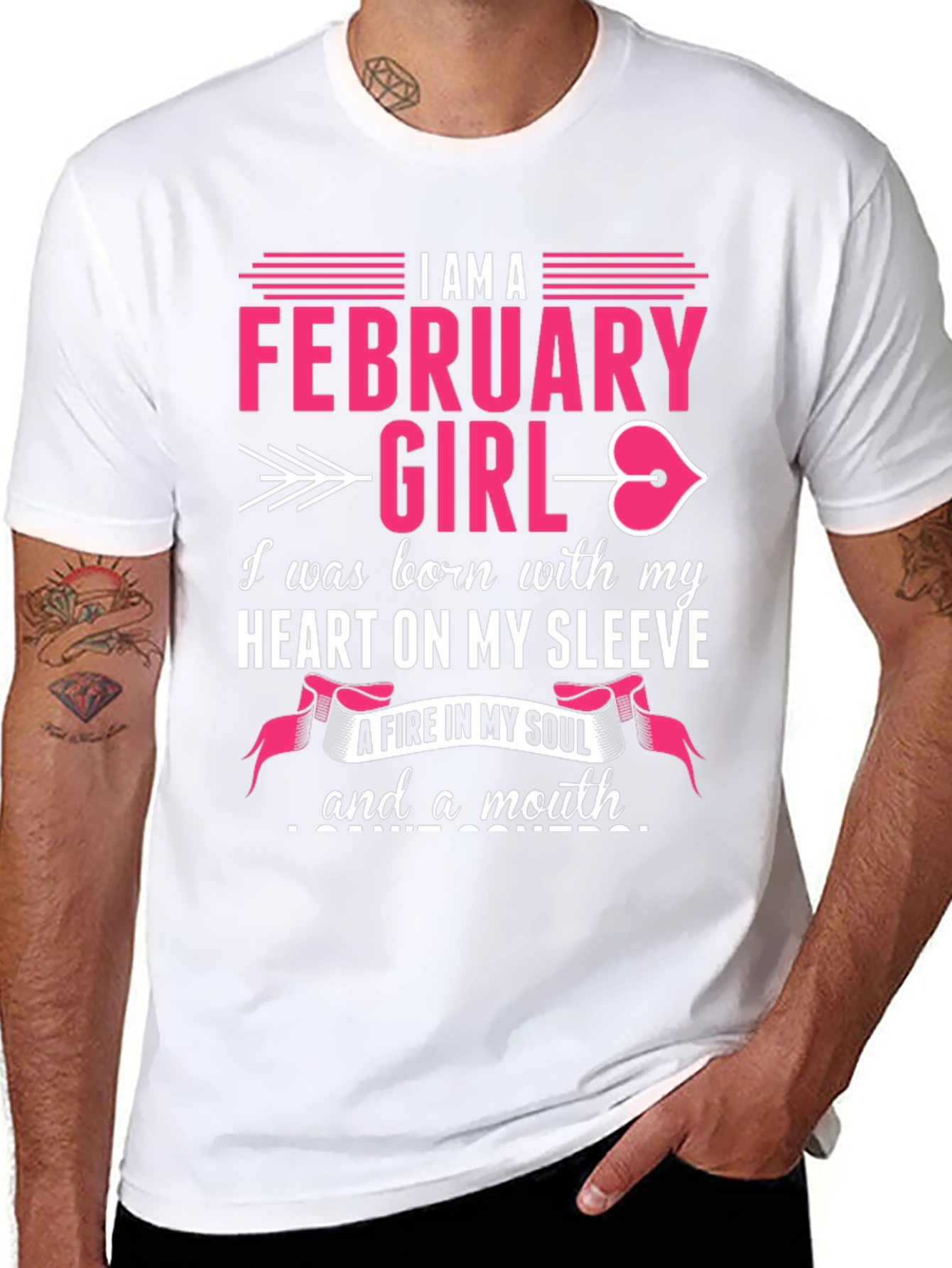 February Girl T-Shirt: Heart on Sleeve Fire in Soul