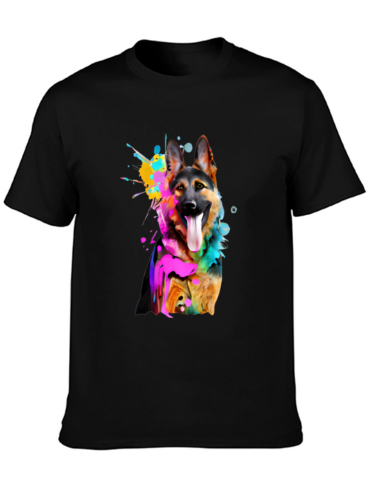 German Shepherd Dog Colorful Graphic T-Shirt