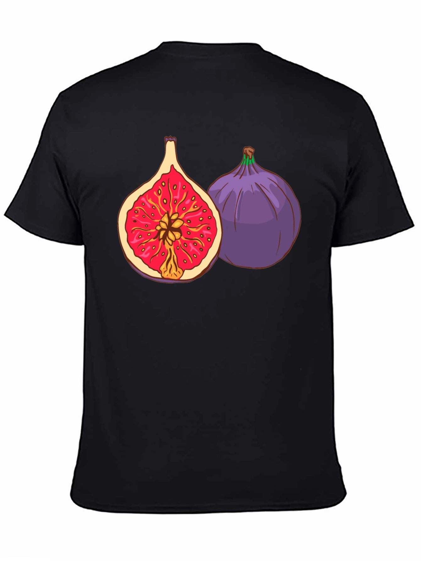 Fig Fruit Graphic Black T-Shirt