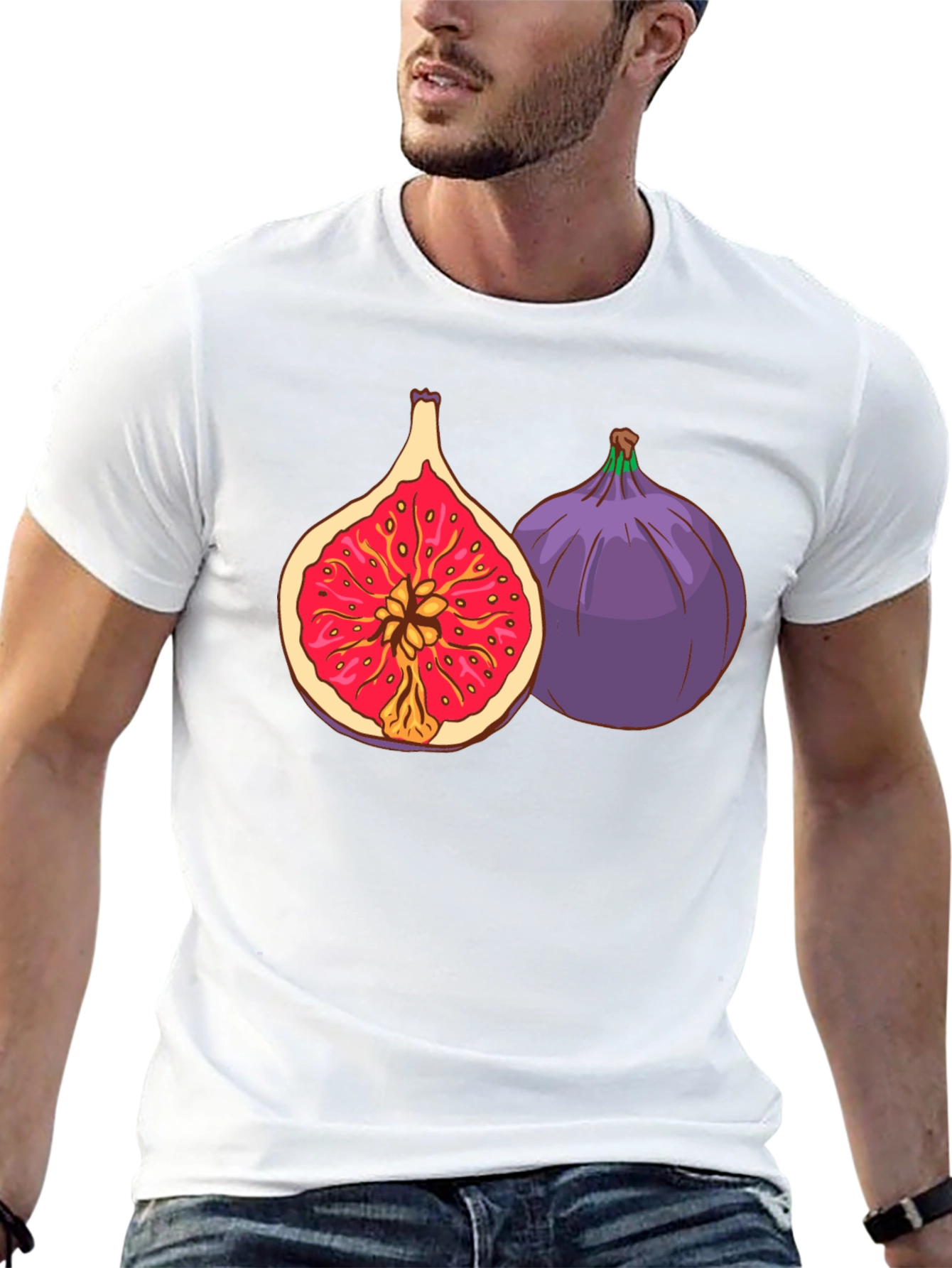 Fig Fruit Graphic Black T-Shirt