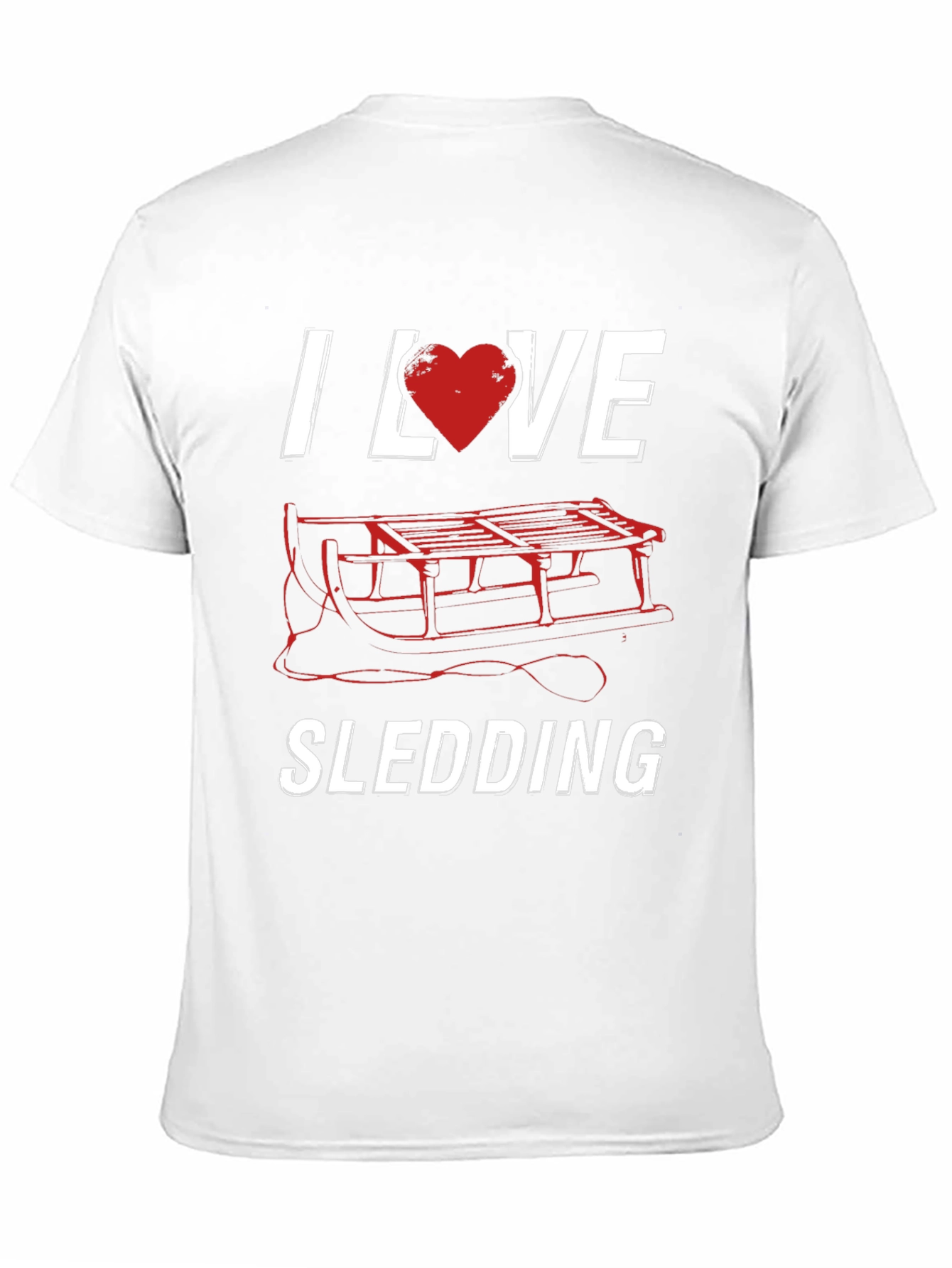 I Love Sledding T-Shirt Winter Holiday Fun