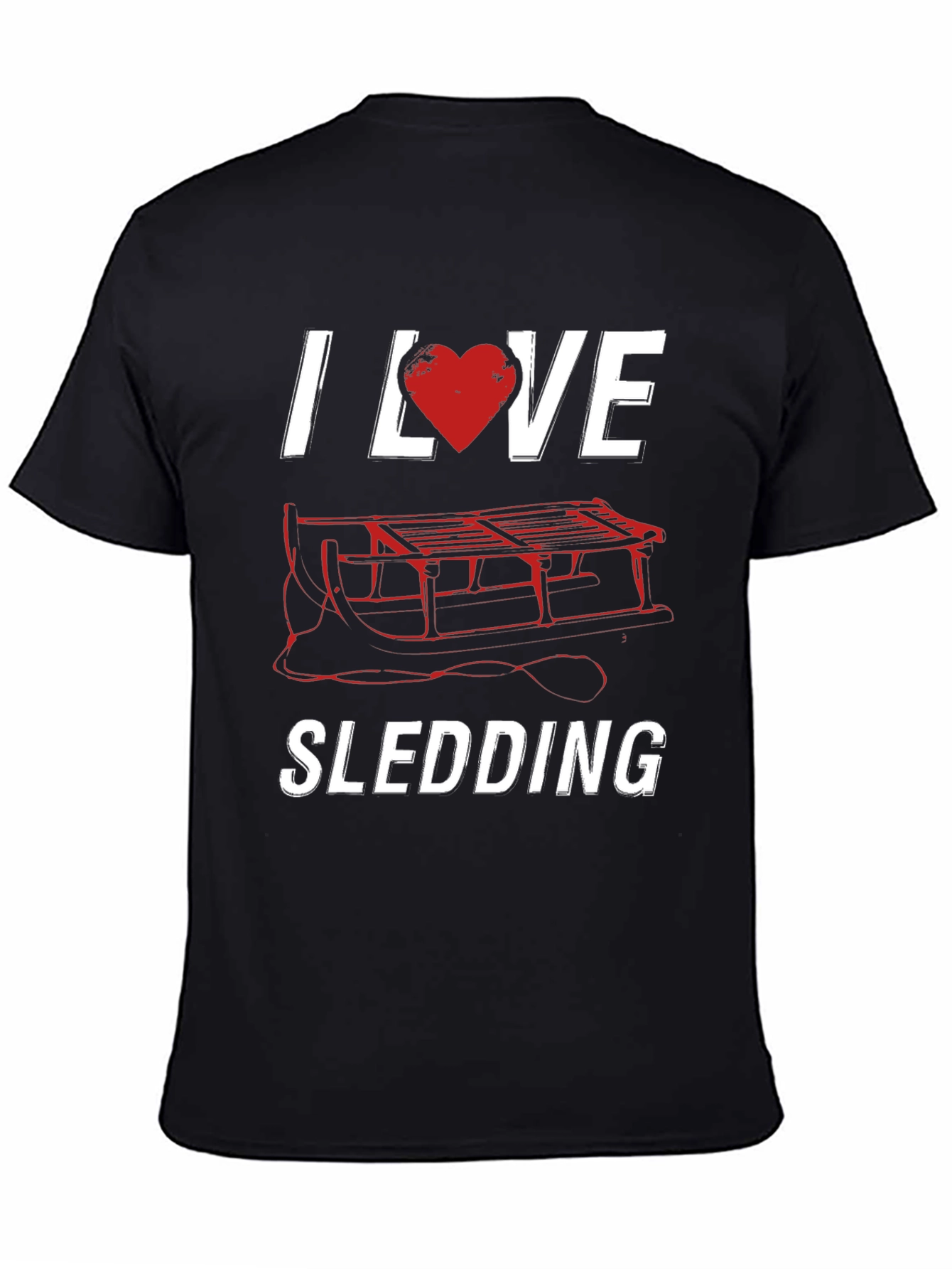 I Love Sledding T-Shirt Winter Holiday Fun