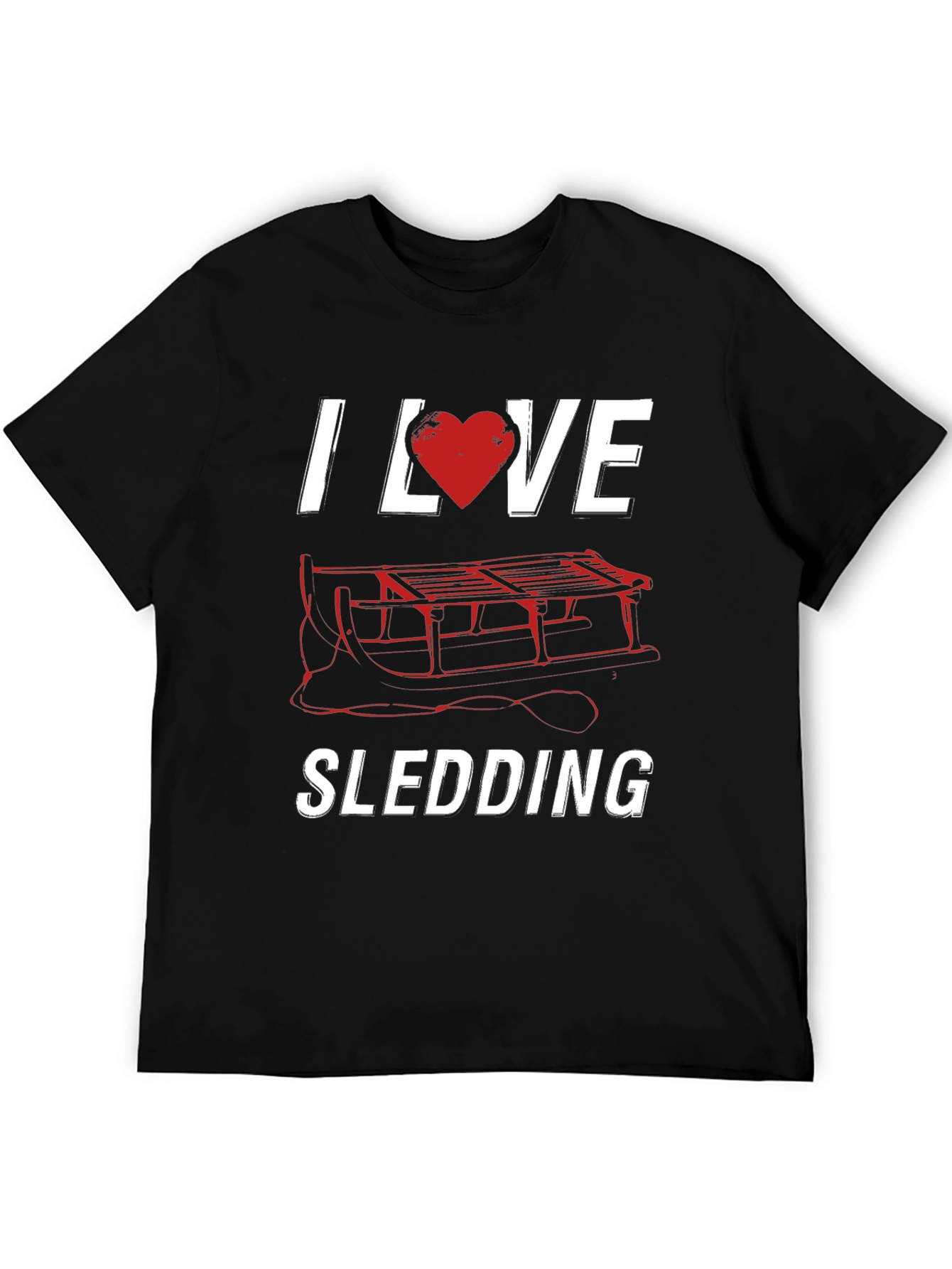 I Love Sledding T-Shirt Winter Holiday Fun