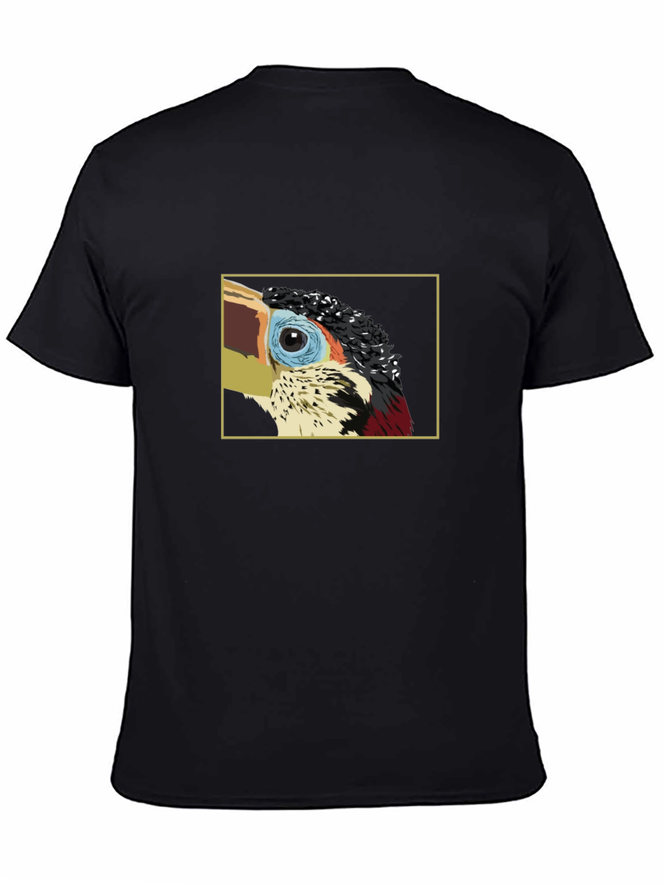 Stylish Black T-Shirt with Bird Graphic