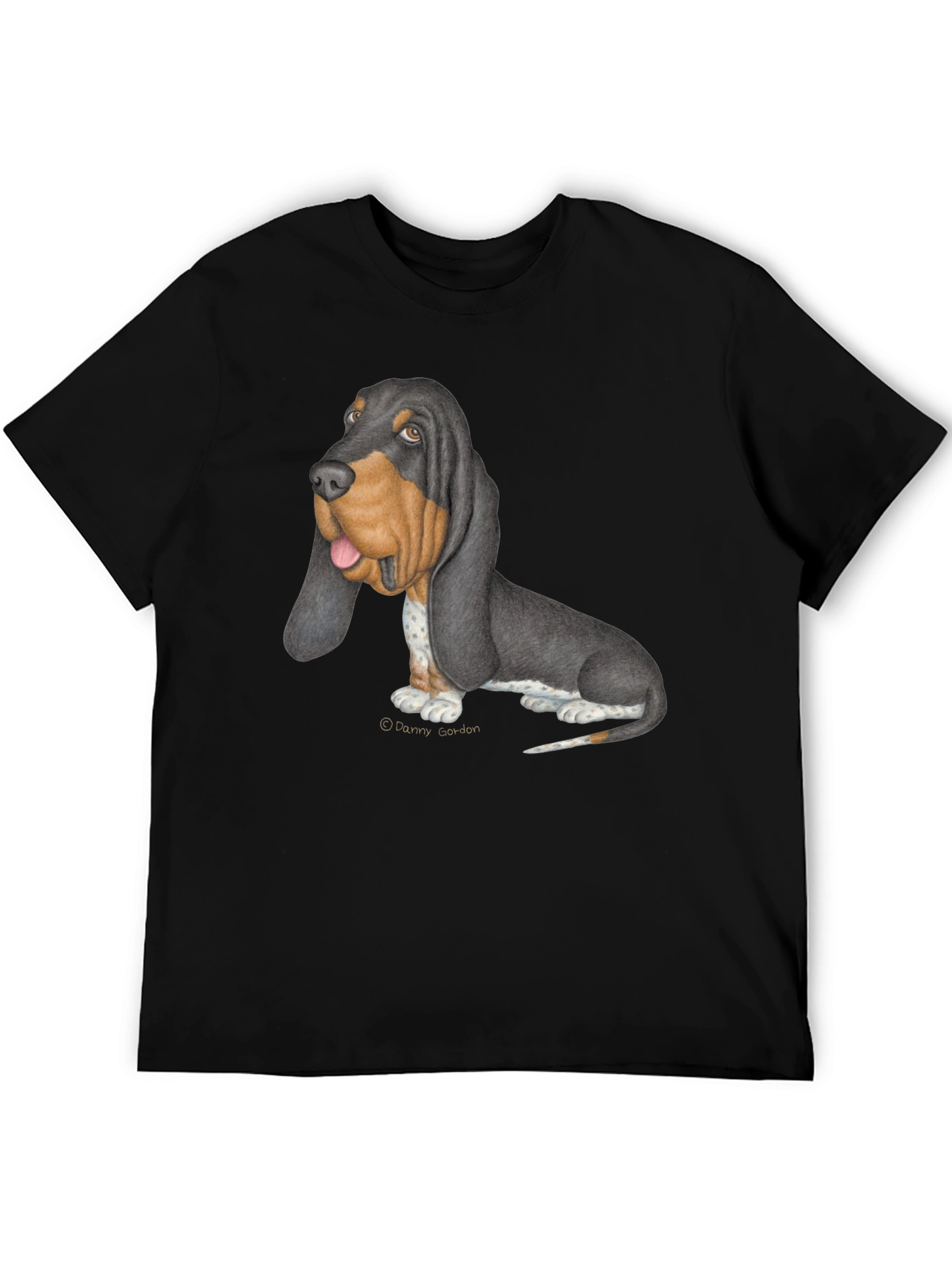 Basset Hound Graphic Tee - Black