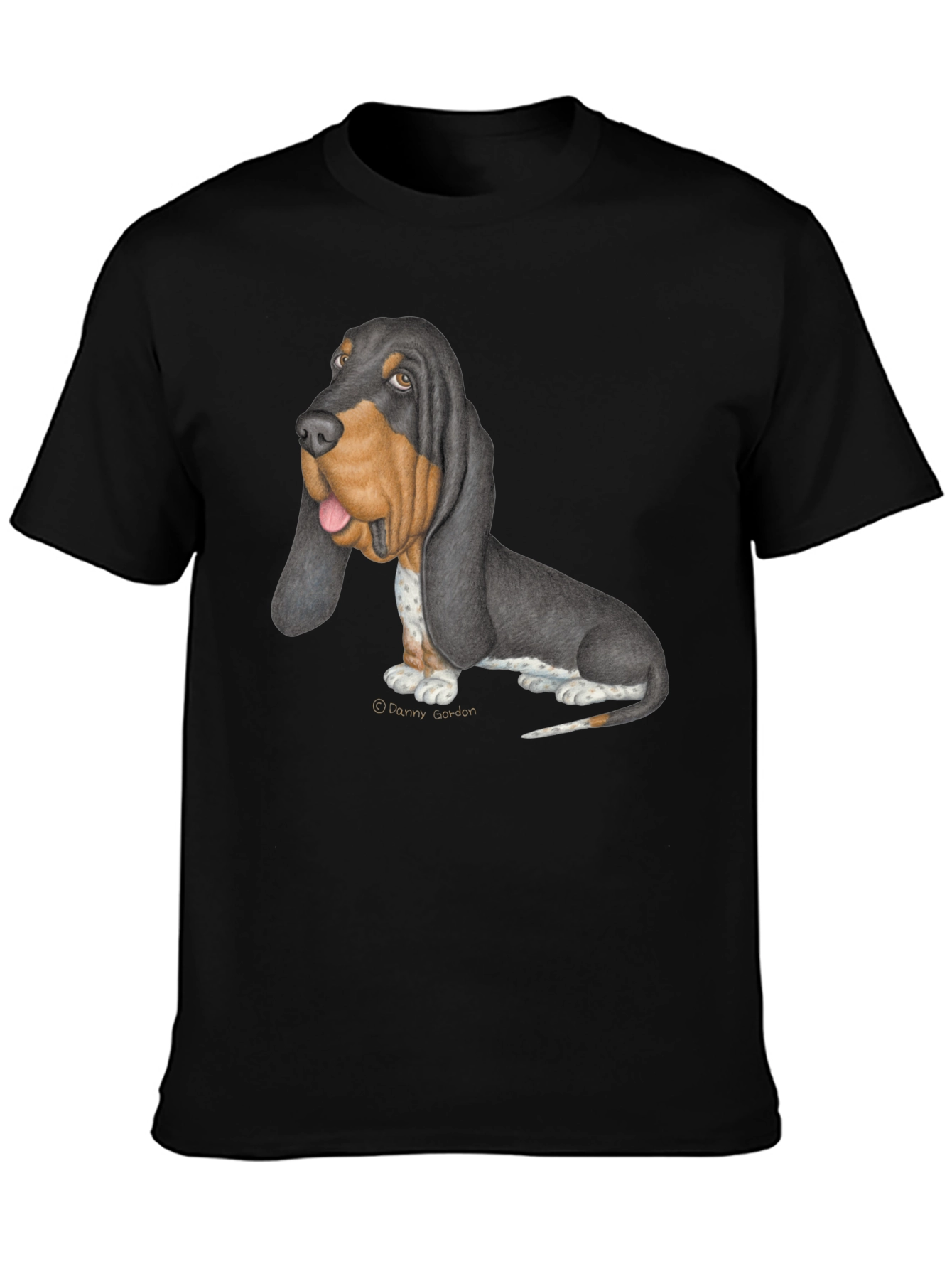 Basset Hound Graphic Tee - Black