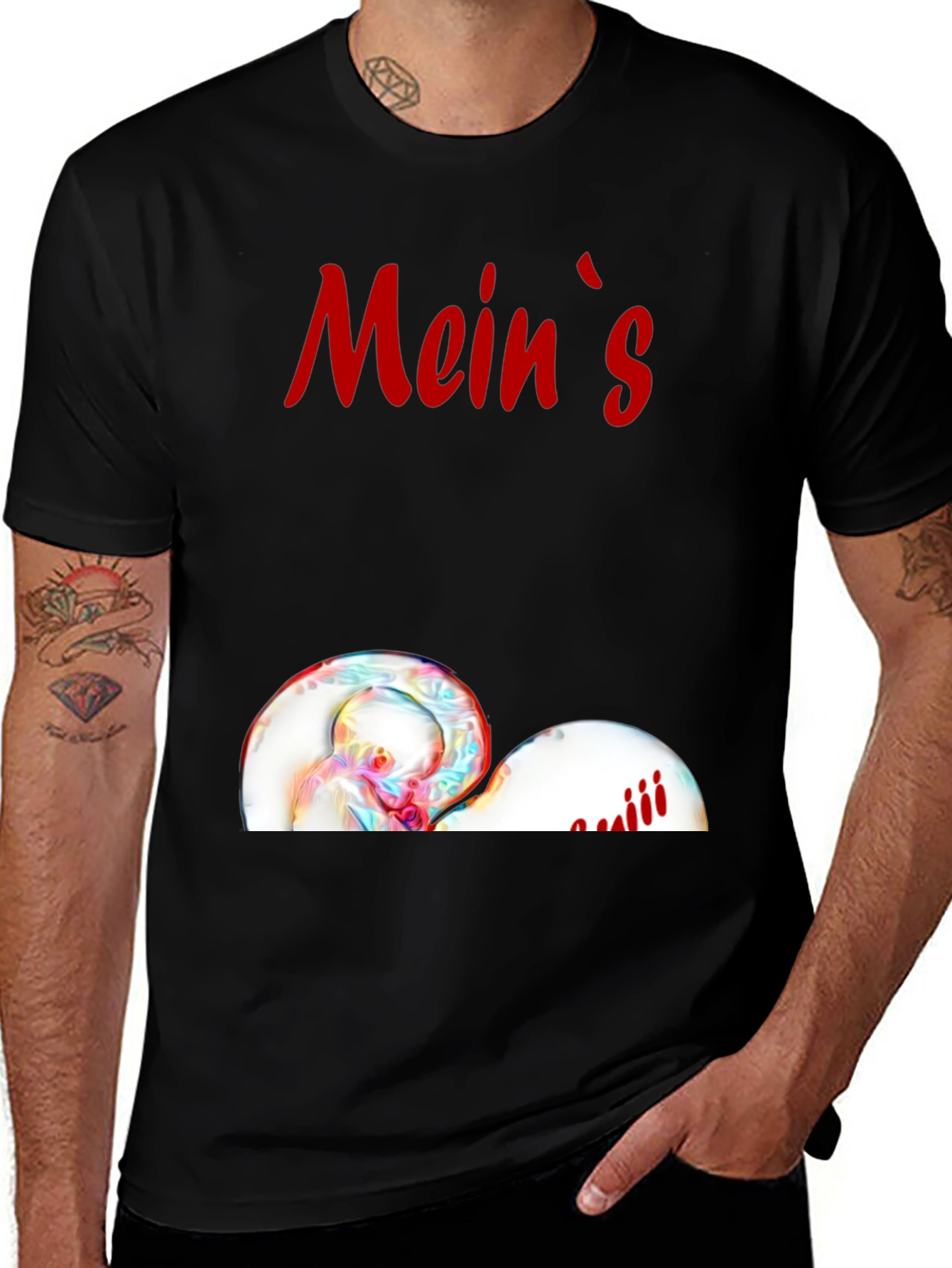 Meins T-Shirt - Black Graphic Tee