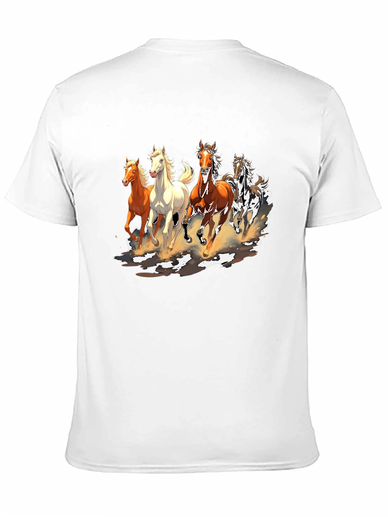 Horse Print Crew Neck T-Shirt