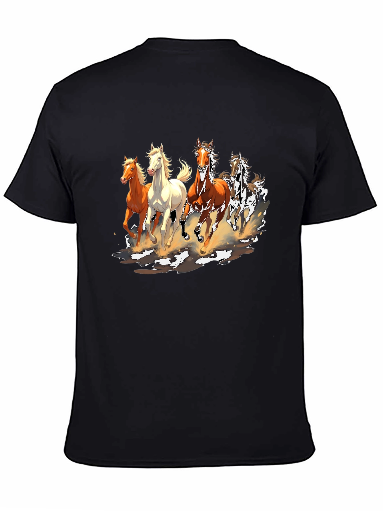 Horse Print Crew Neck T-Shirt